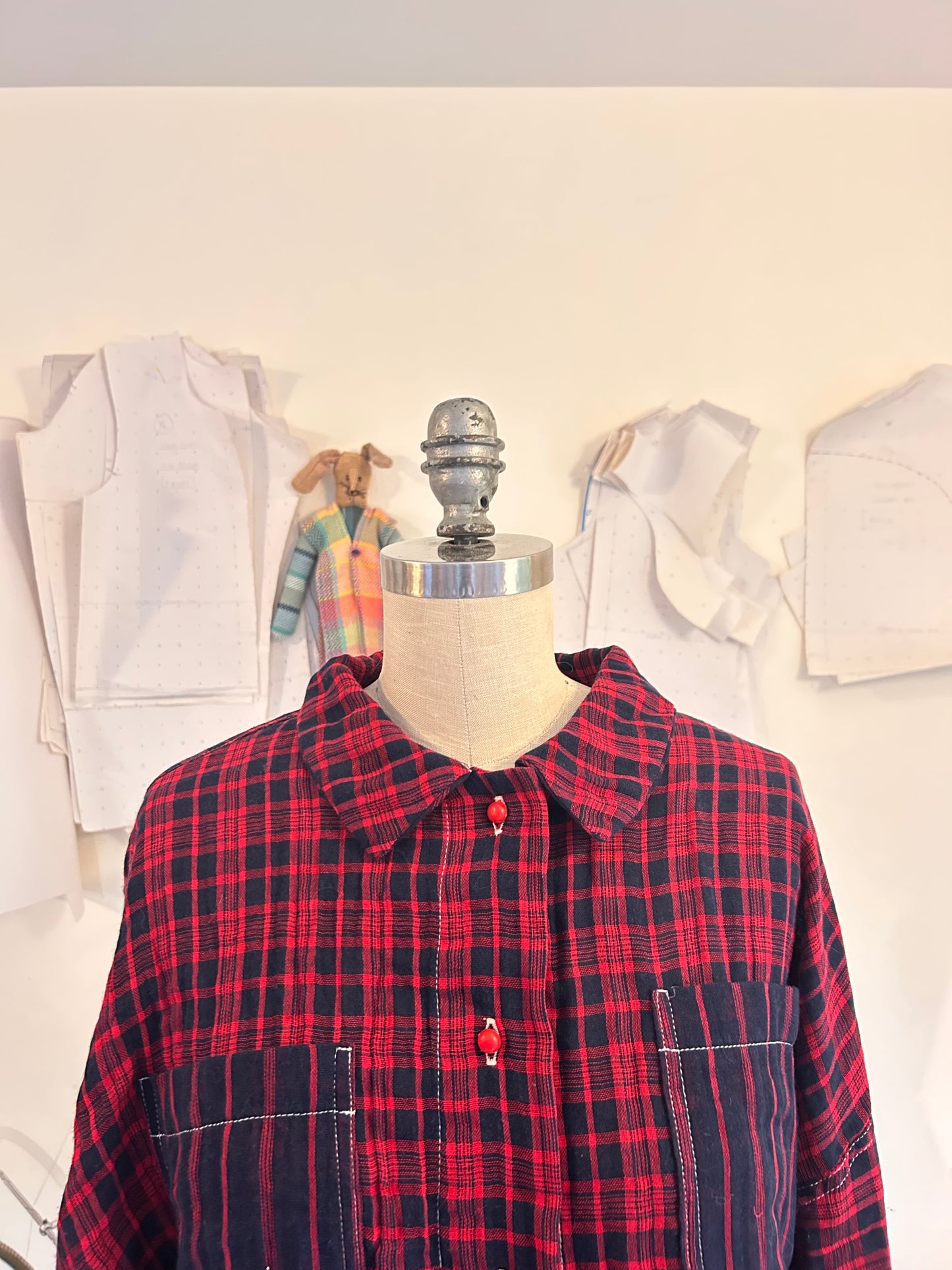 Trapeze Shirt - Red Plaid