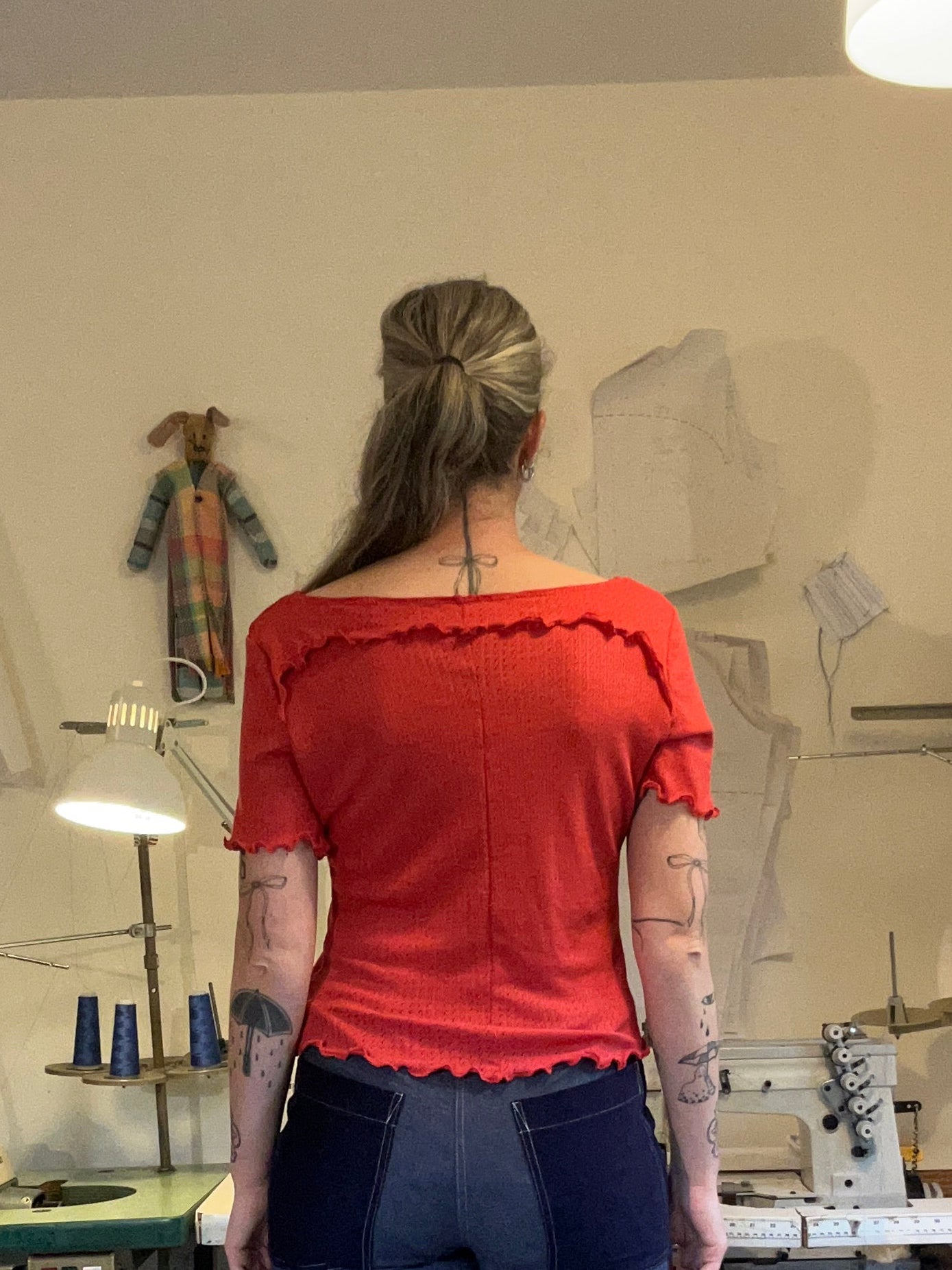 Ruffle Tee - Cherry