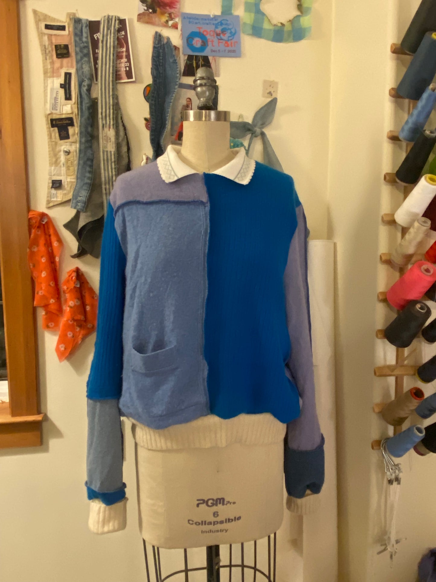 Blue Angora Bunny Sweater - Large