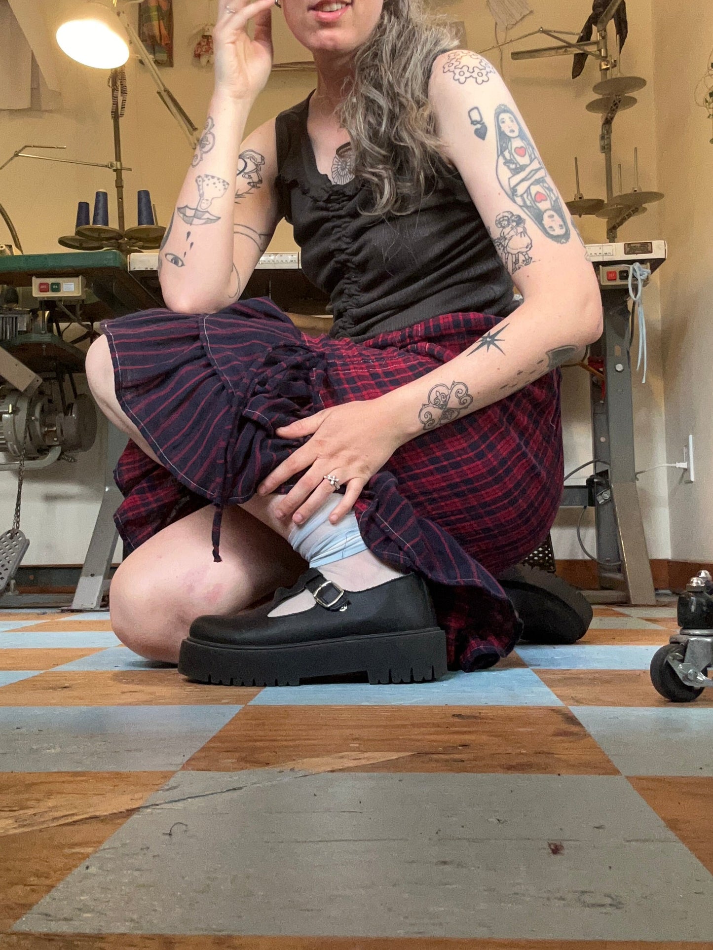 Belle Skirt - Red Plaid