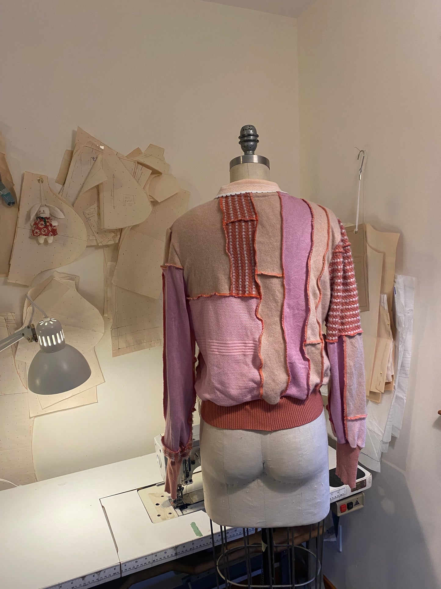 Pink Zip Bunny Sweater - Medium