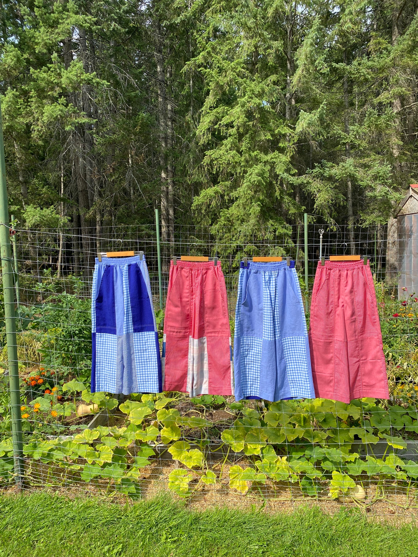 Denim Patchwork Pocket Pants - Medium