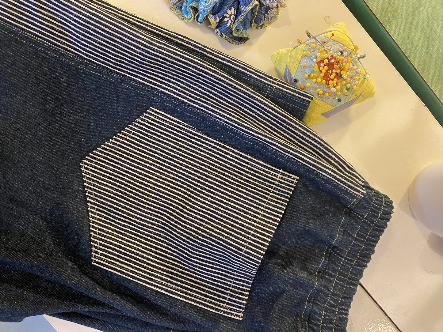 Denim Striped Pants- Large