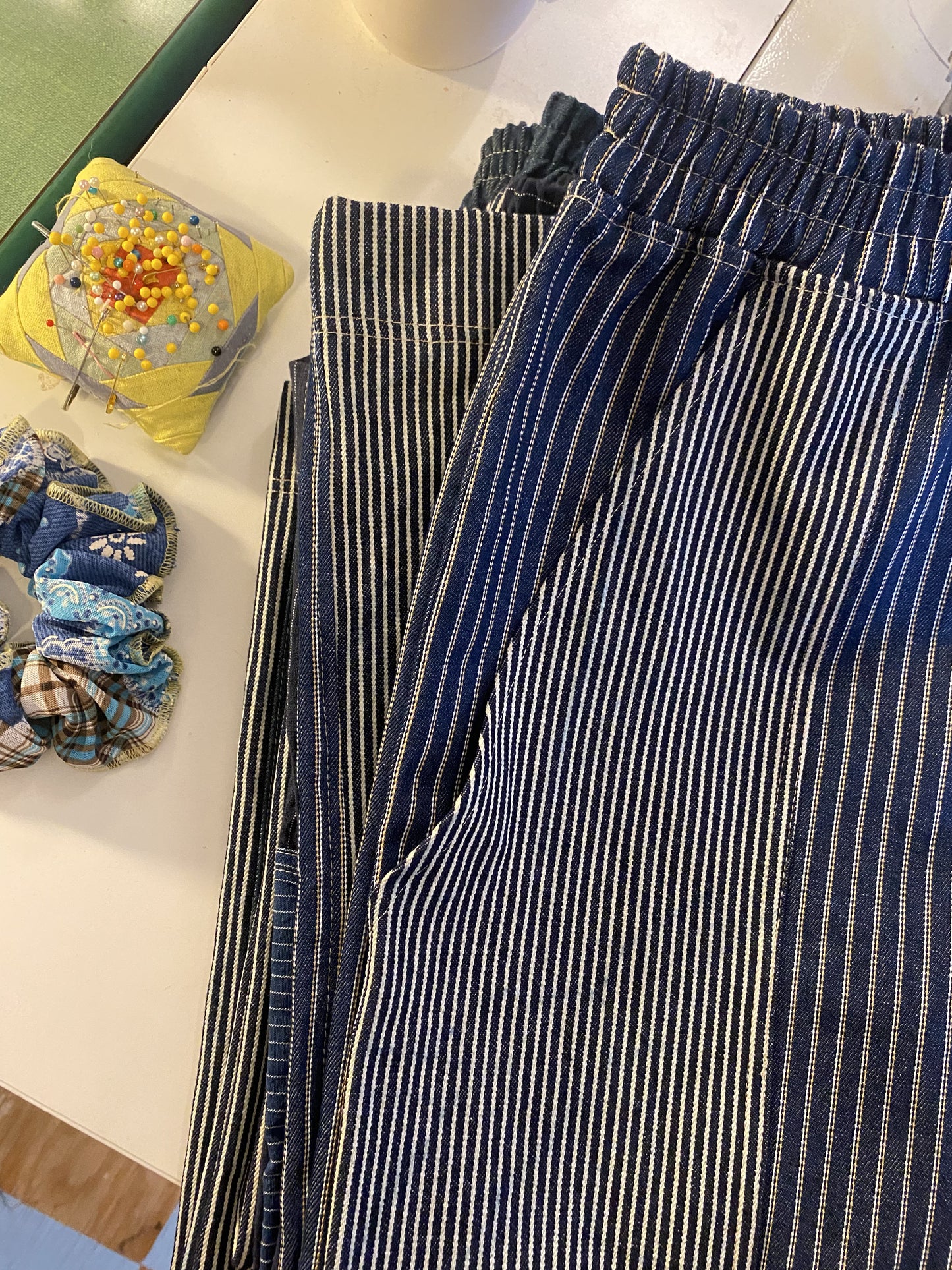 Denim Striped Pants- Small