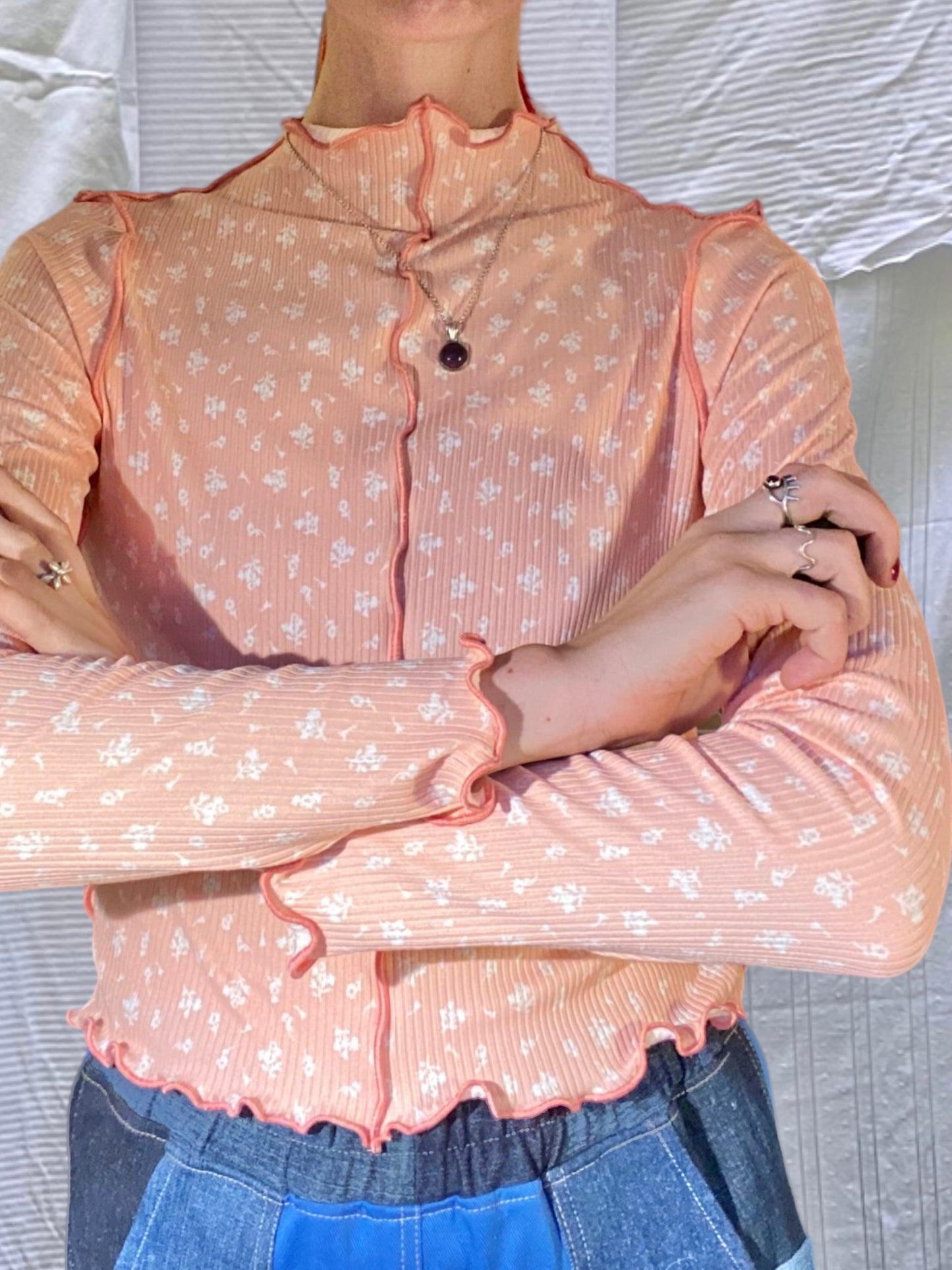 Wiggley Longsleeve - Pink Rose Print