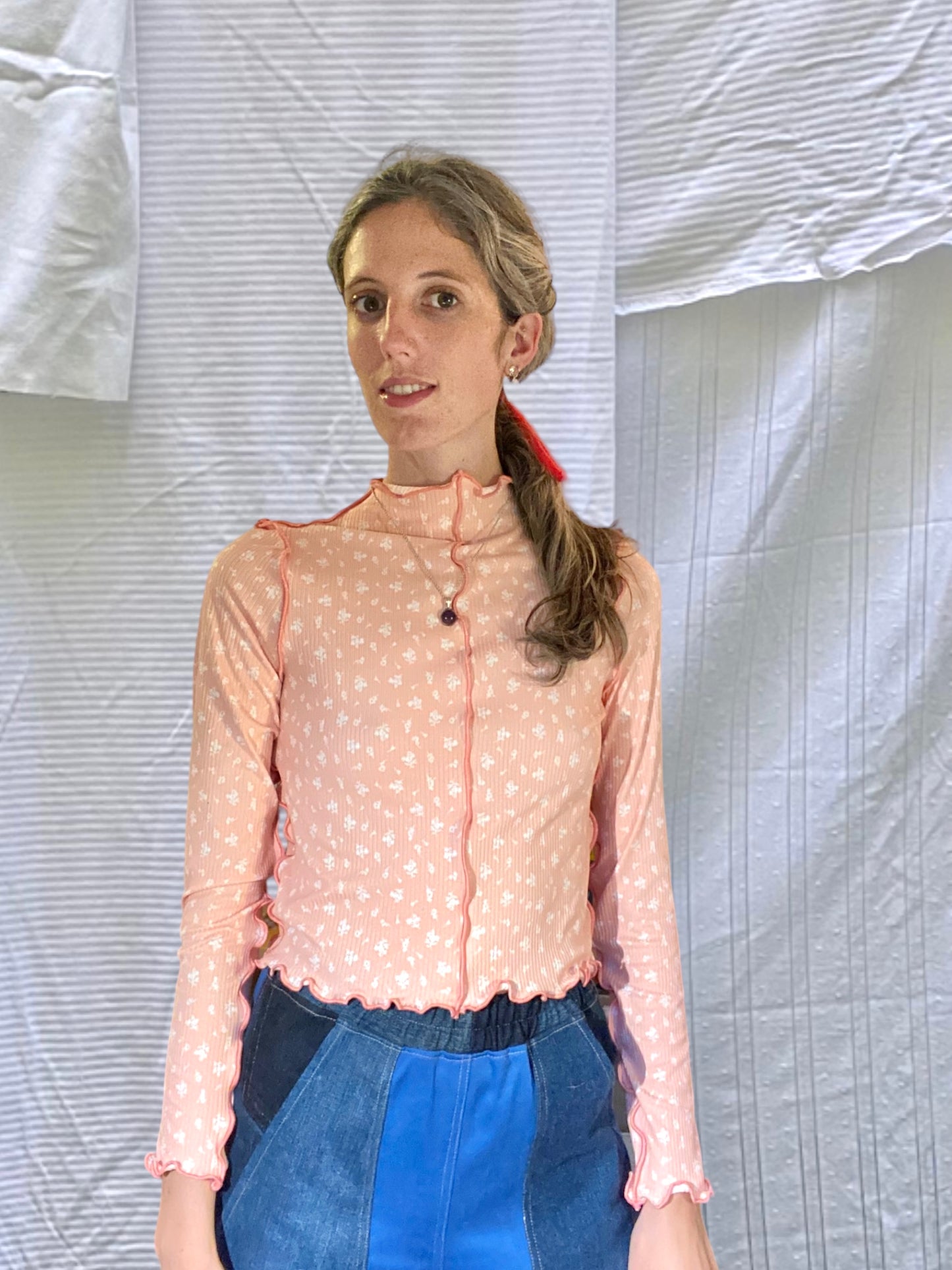 Wiggley Longsleeve - Pink Rose Print