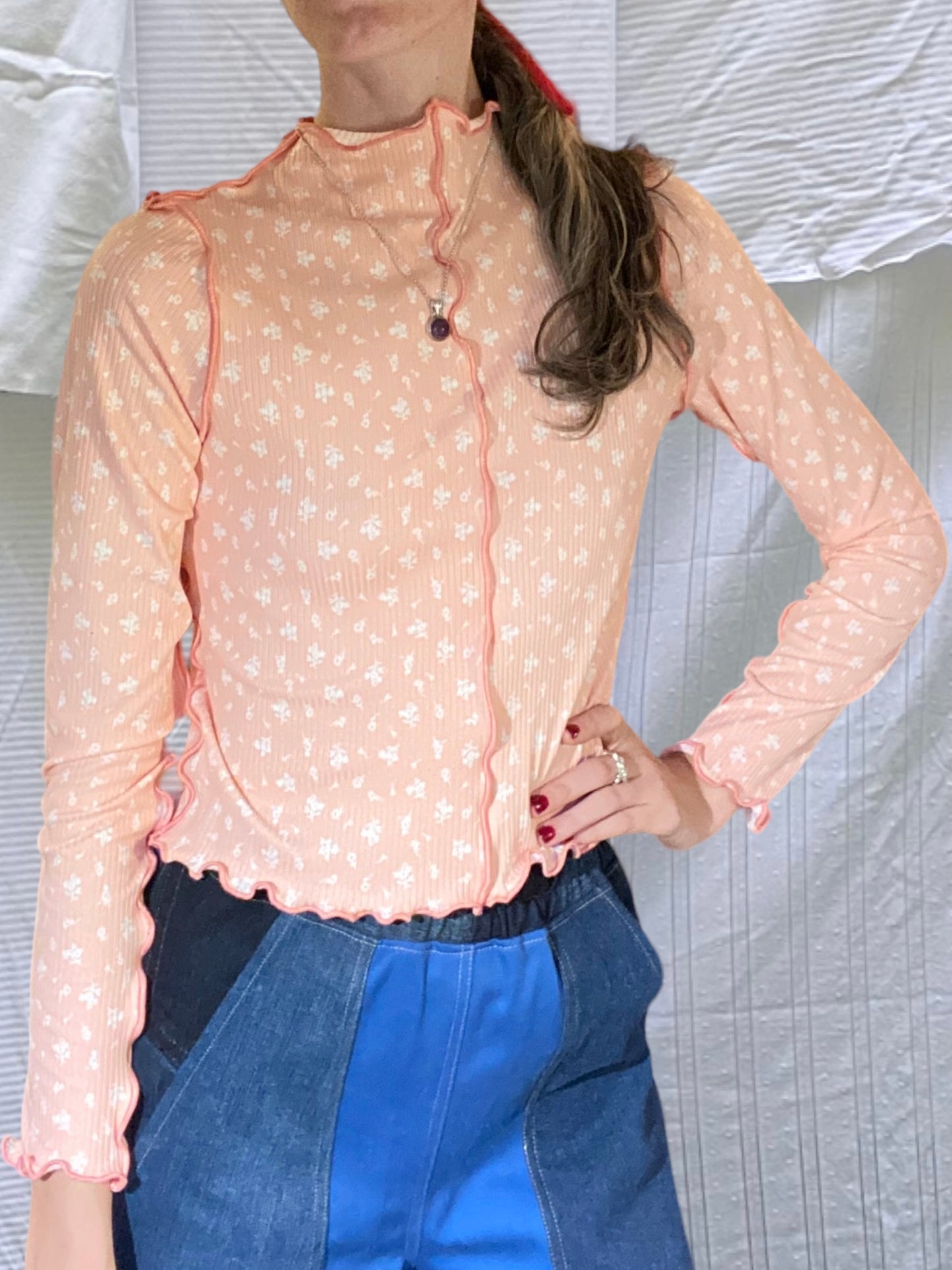 Wiggley Longsleeve - Pink Rose Print