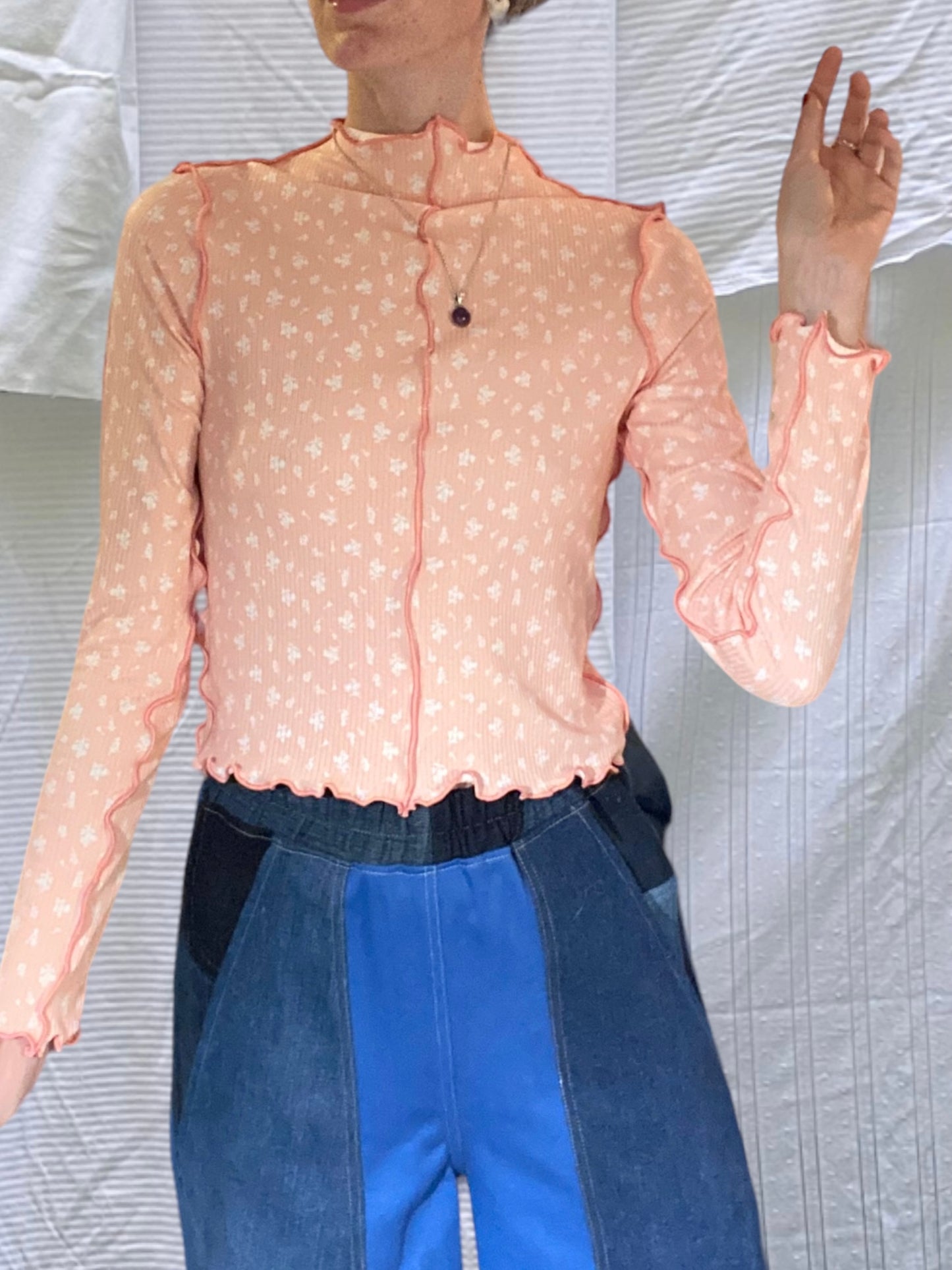 Wiggley Longsleeve - Pink Rose Print