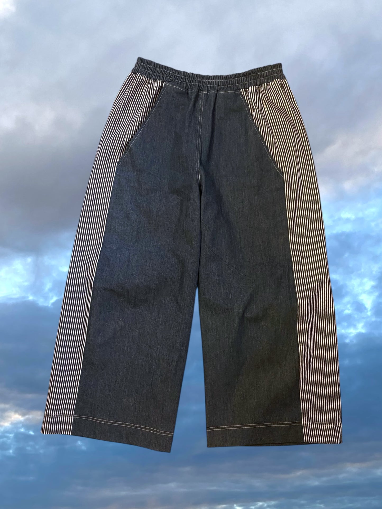 Denim Striped Pants- Large