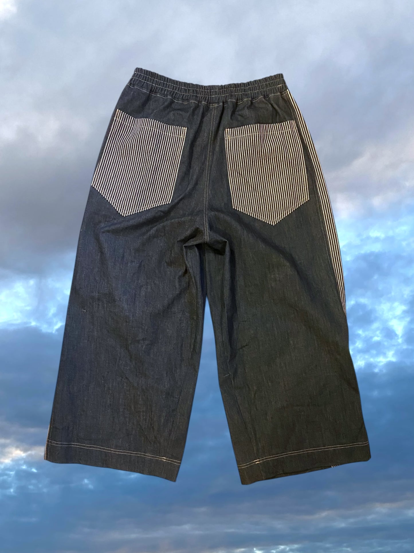 Denim Striped Pants- Large