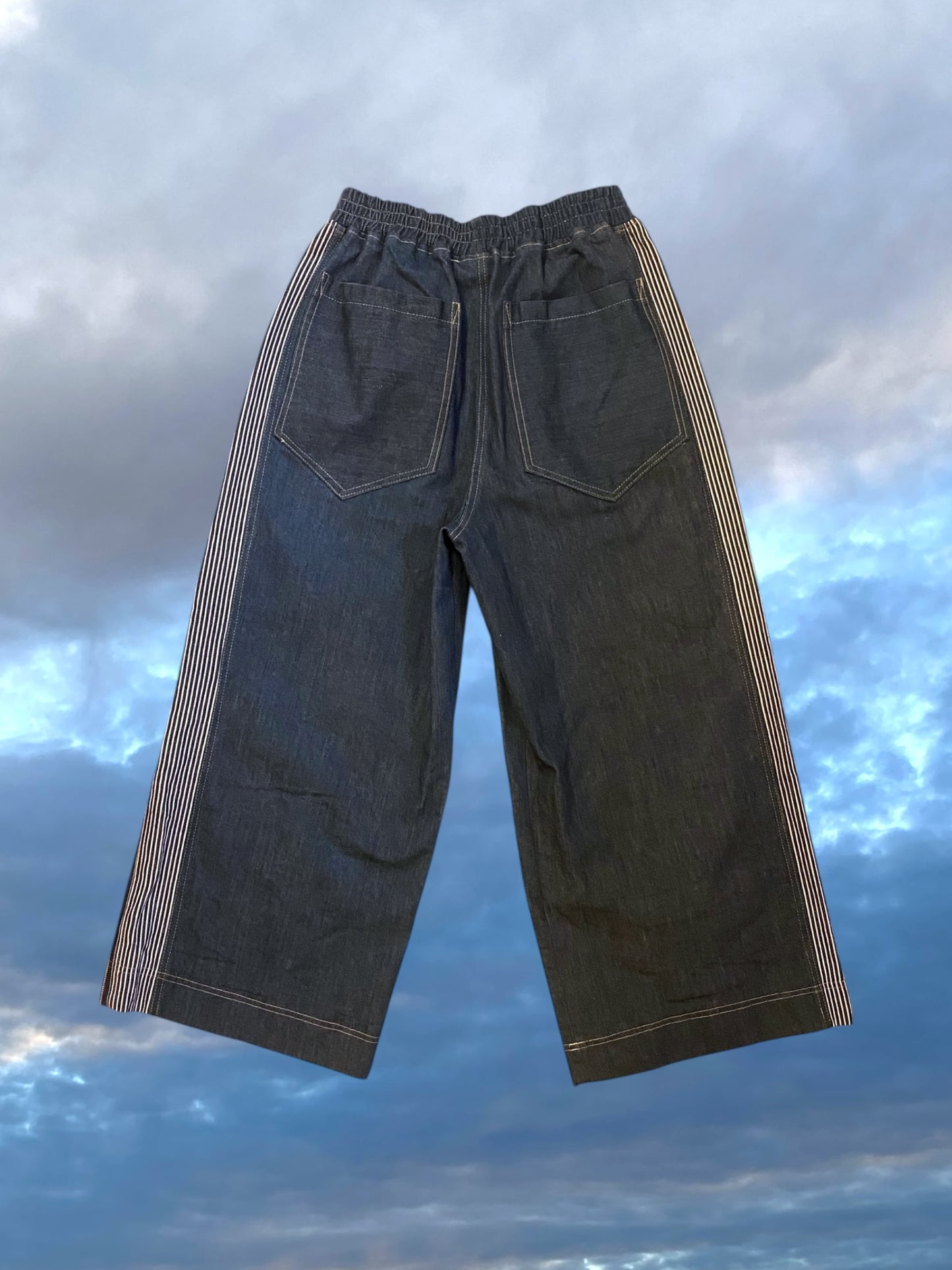 Denim Striped Pants- Medium