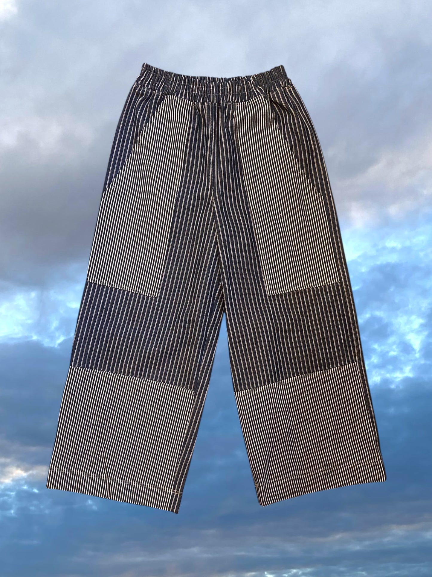 Denim Striped Pants- Small