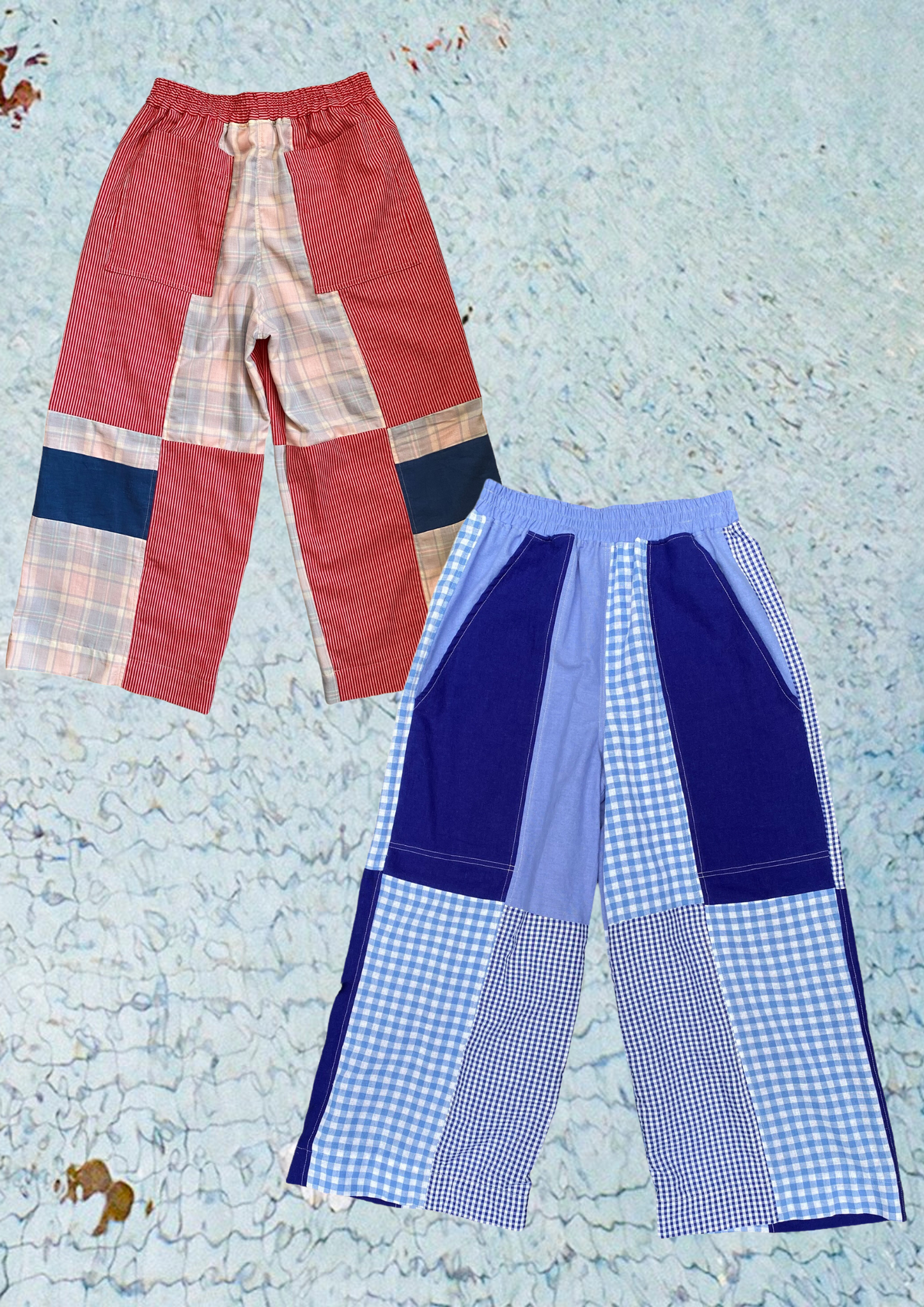 Denim Patchwork Pocket Pants - Medium