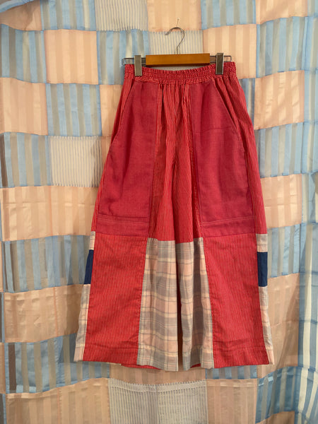 Red Patchwork Pants - Medium