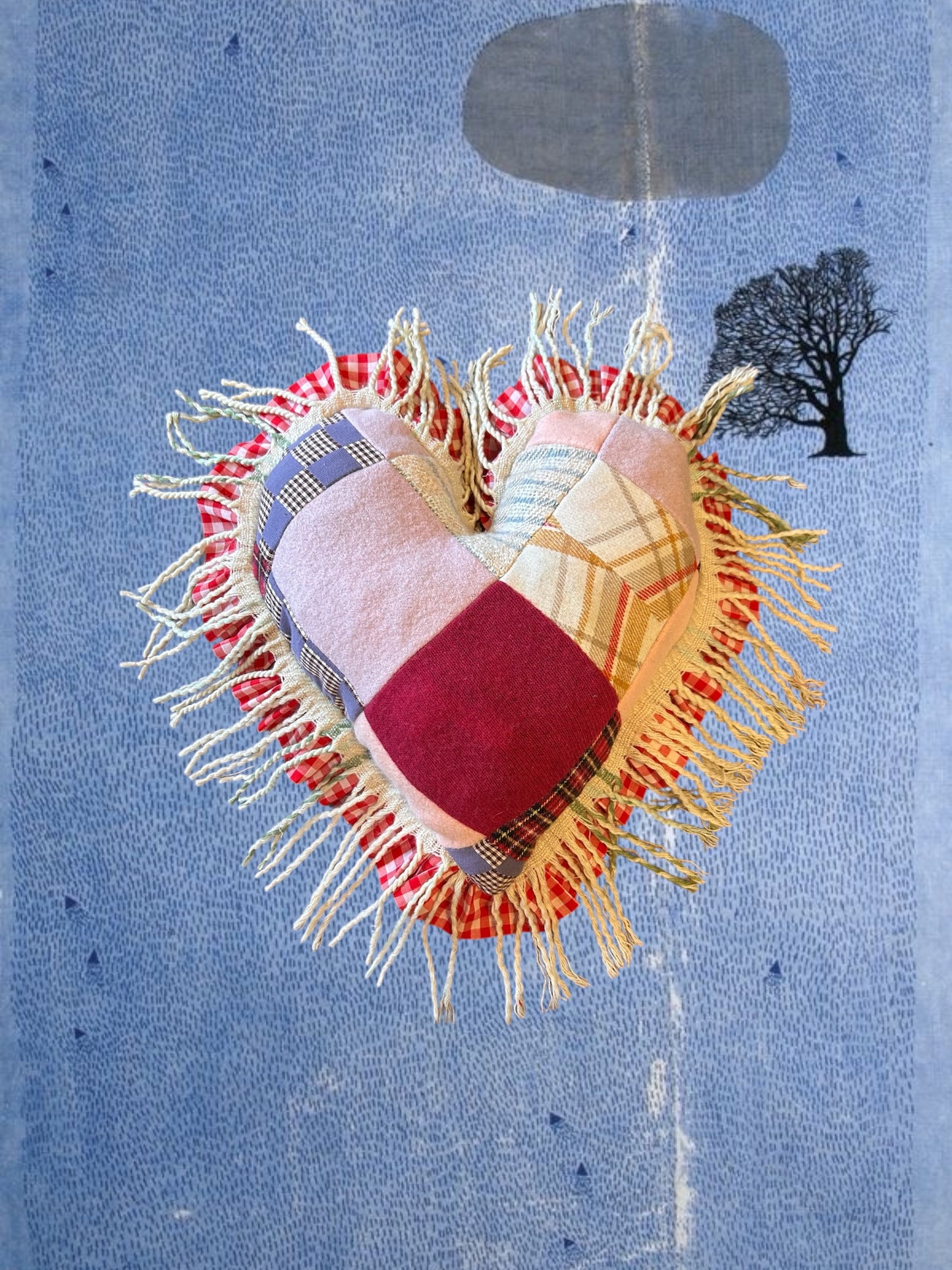 Large Patchwork Valentine Pillow