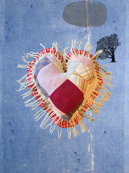 Large Patchwork Valentine Pillow