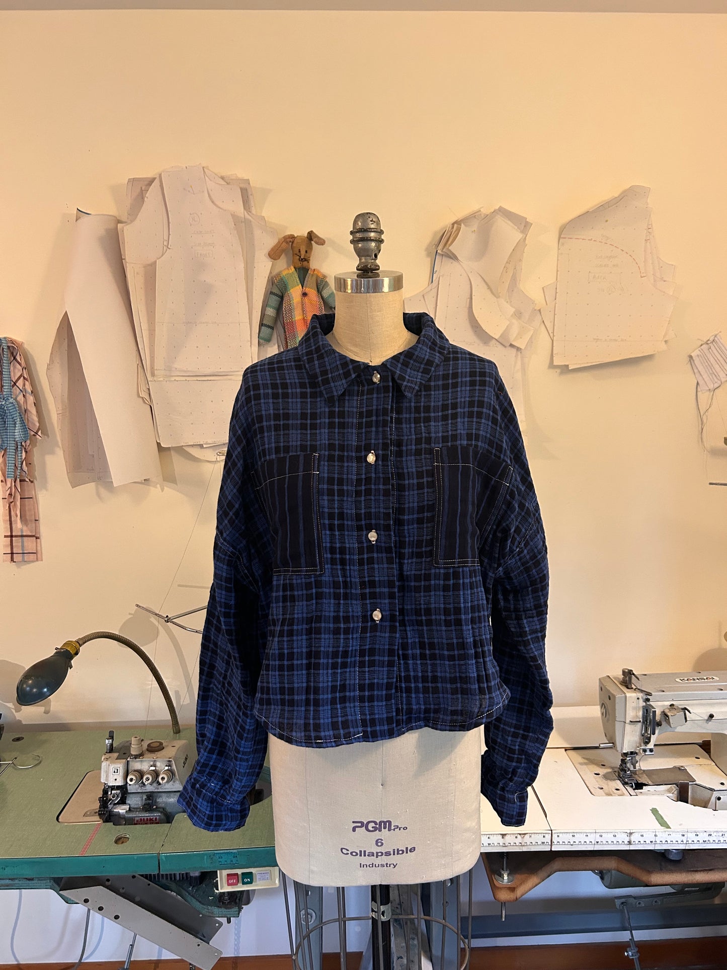 Trapeze Shirt - Blue Plaid