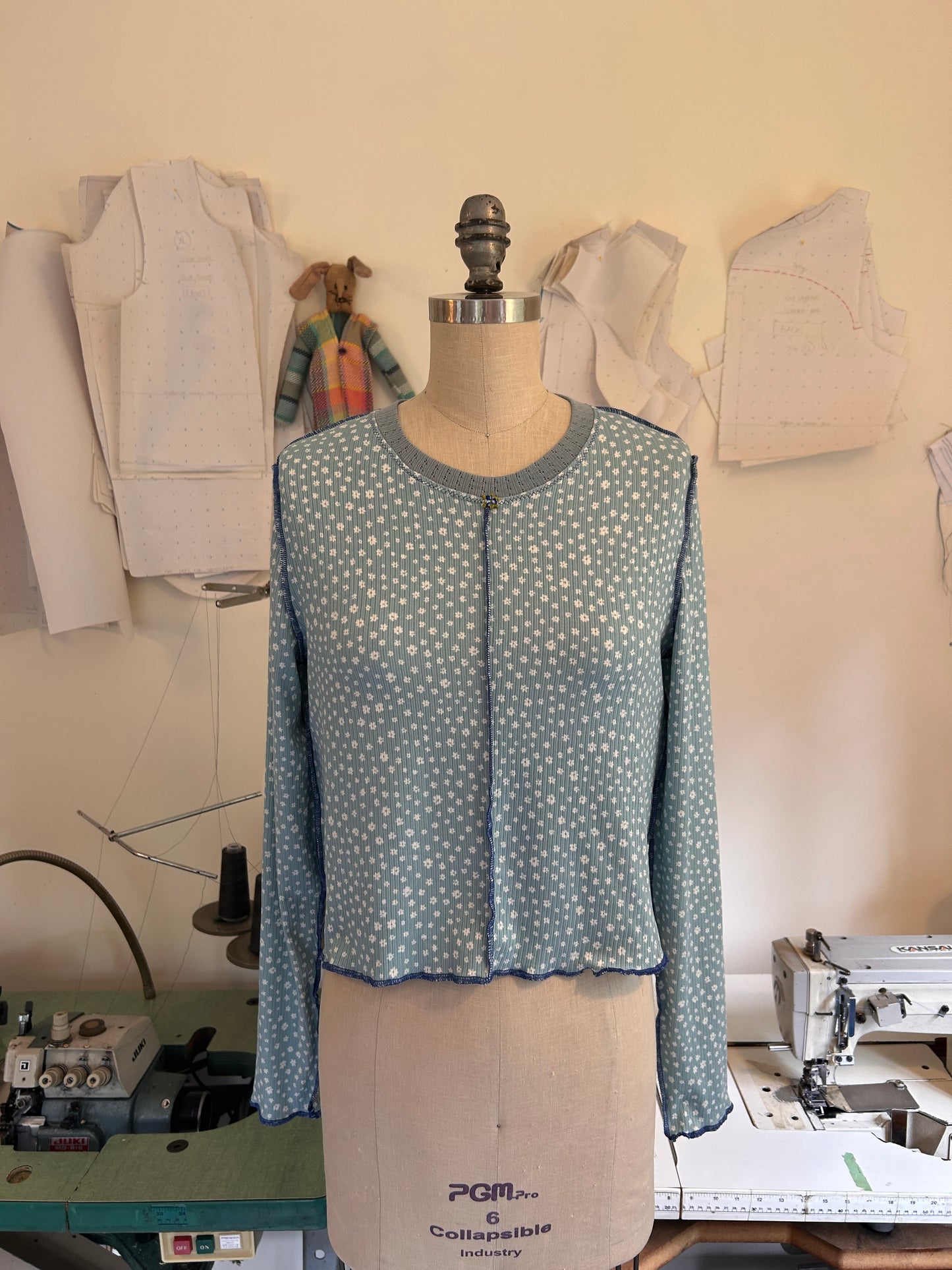Ribbed Longsleeve - Blueberry Floral