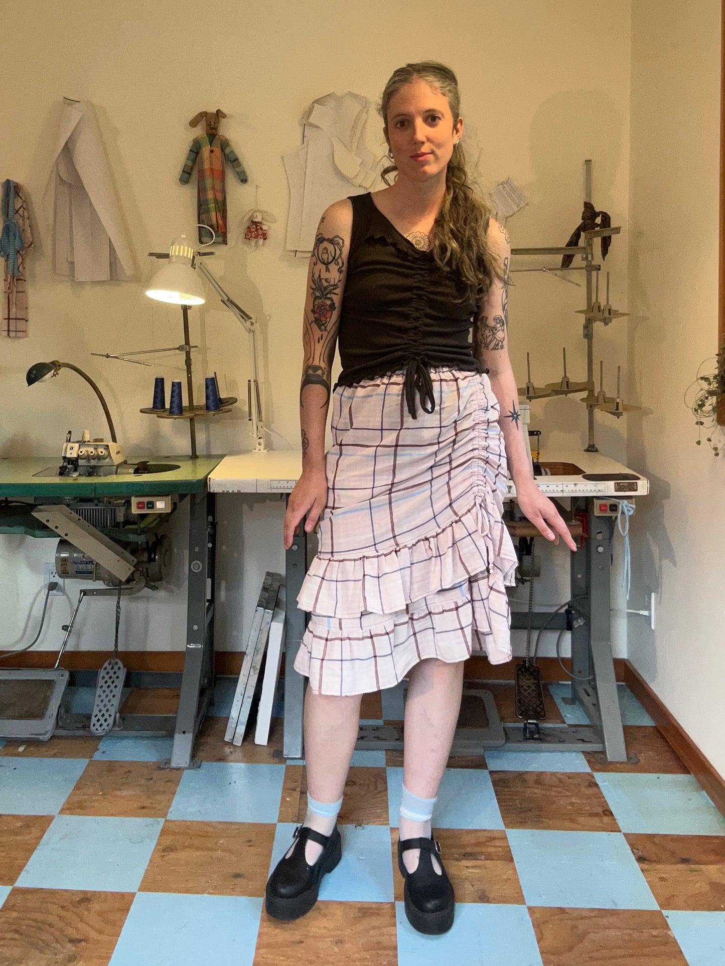 Belle Skirt - Pink Plaid