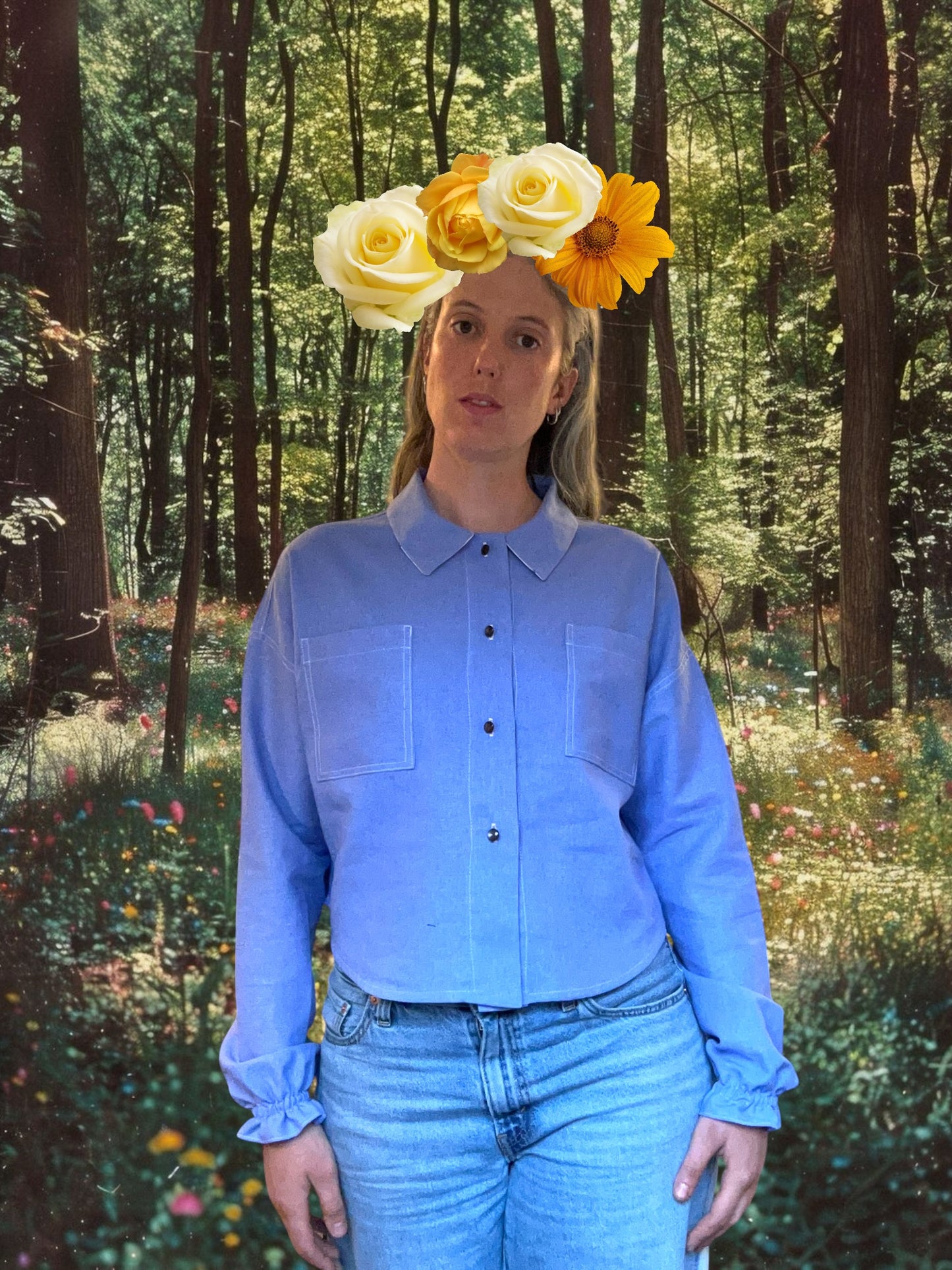 Trapeze Shirt - Periwinkle Linen