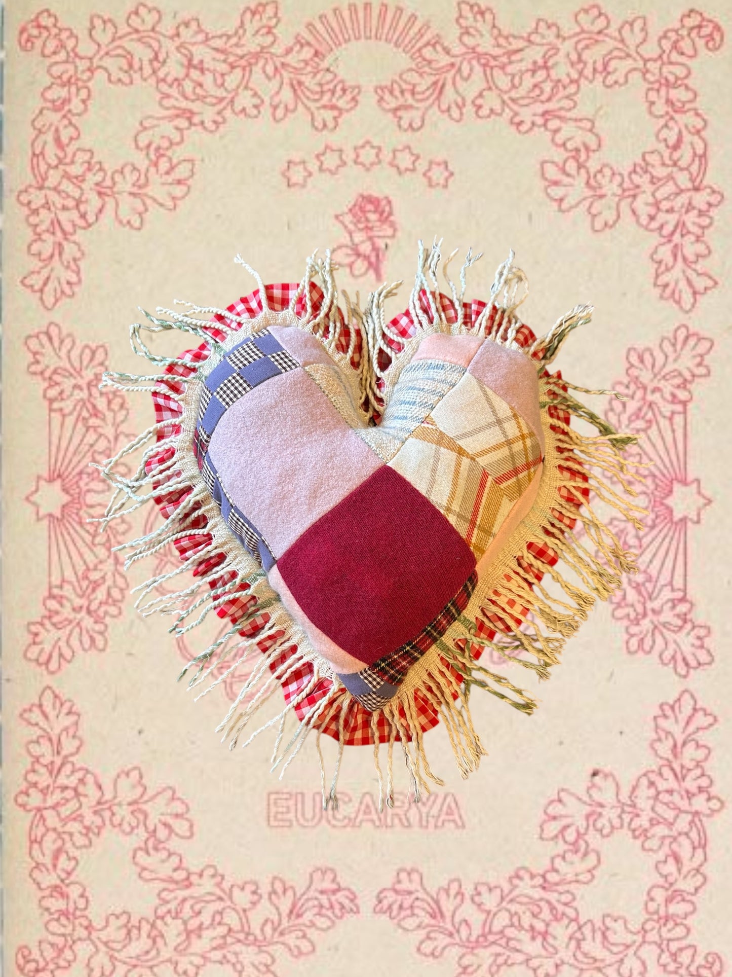 Large Patchwork Valentine Pillow