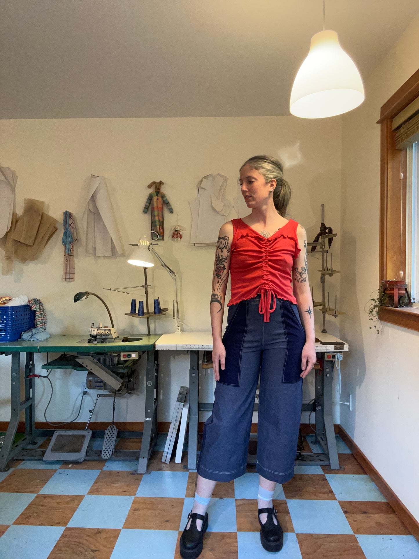 Ruffle Tank - Cherry