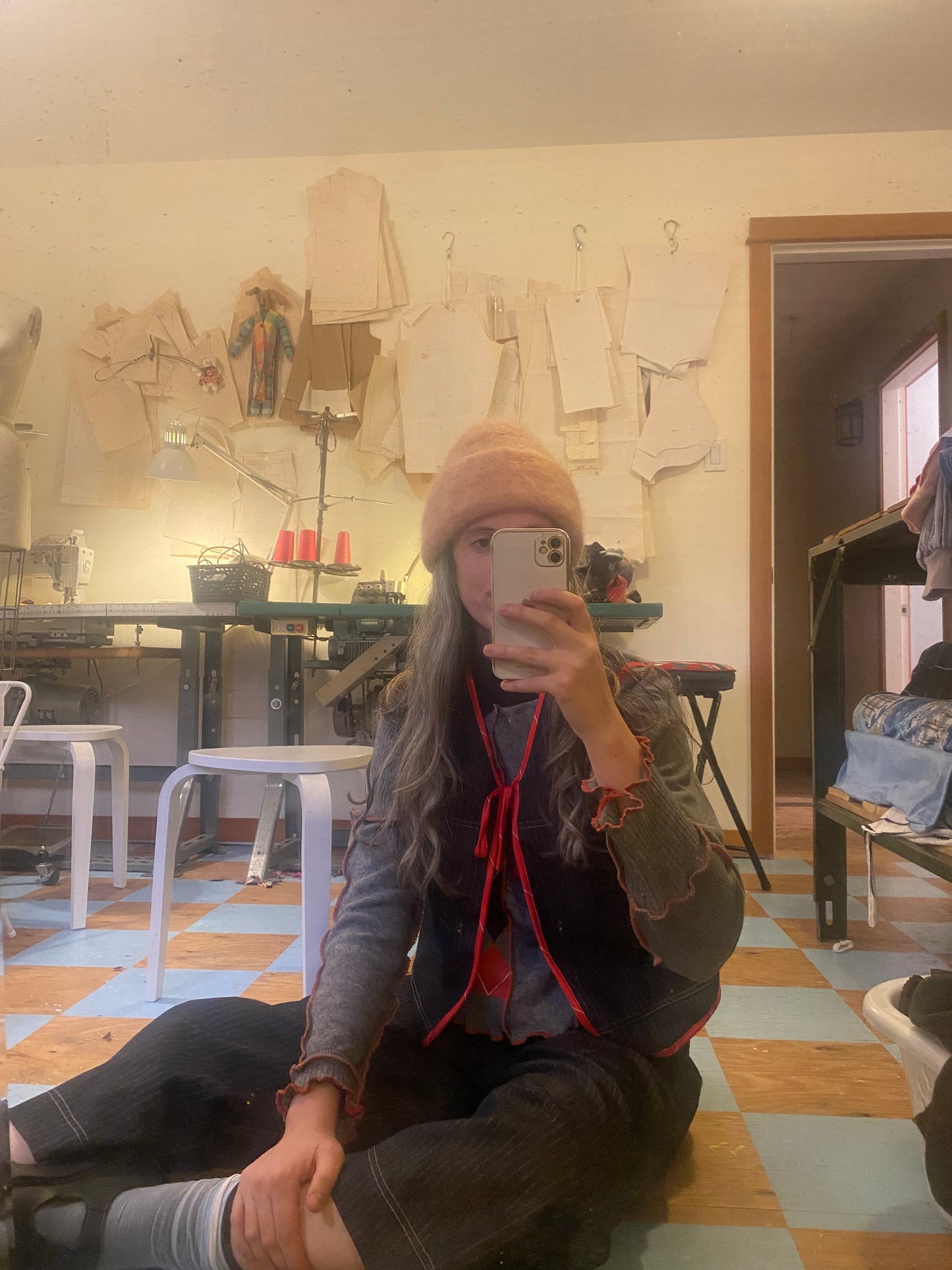 Argyle Patchwork Bunny Sweater - Large