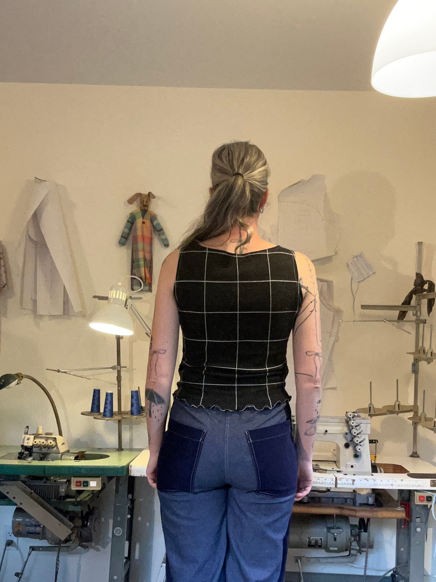 Scrunchie Tank - Windowpanes