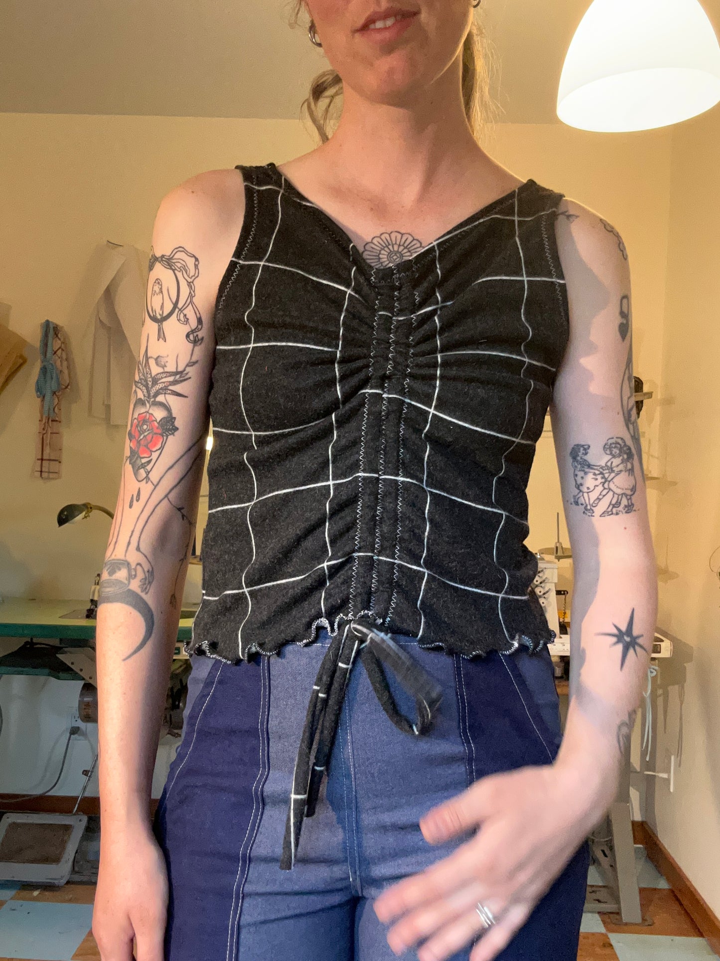 Scrunchie Tank - Windowpanes
