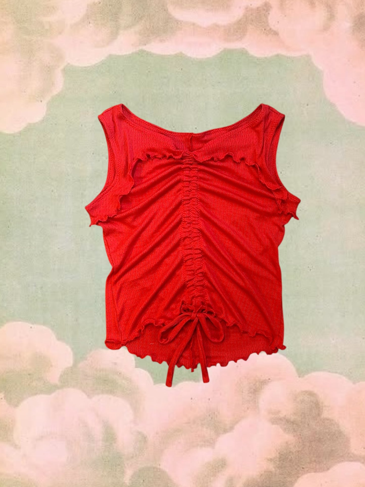 Ruffle Tank - Cherry