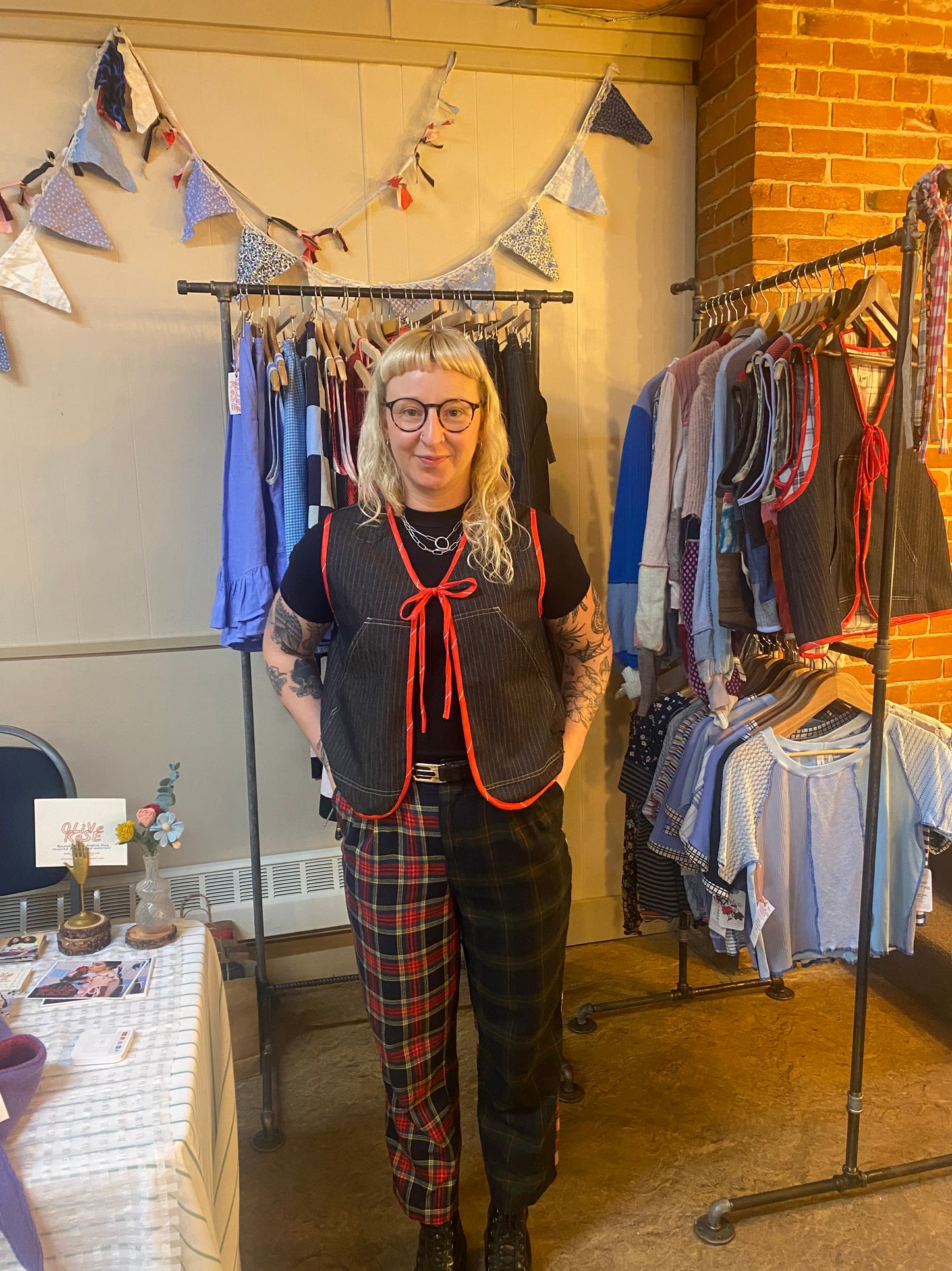 Pocket Vest - Pinstripe Denim