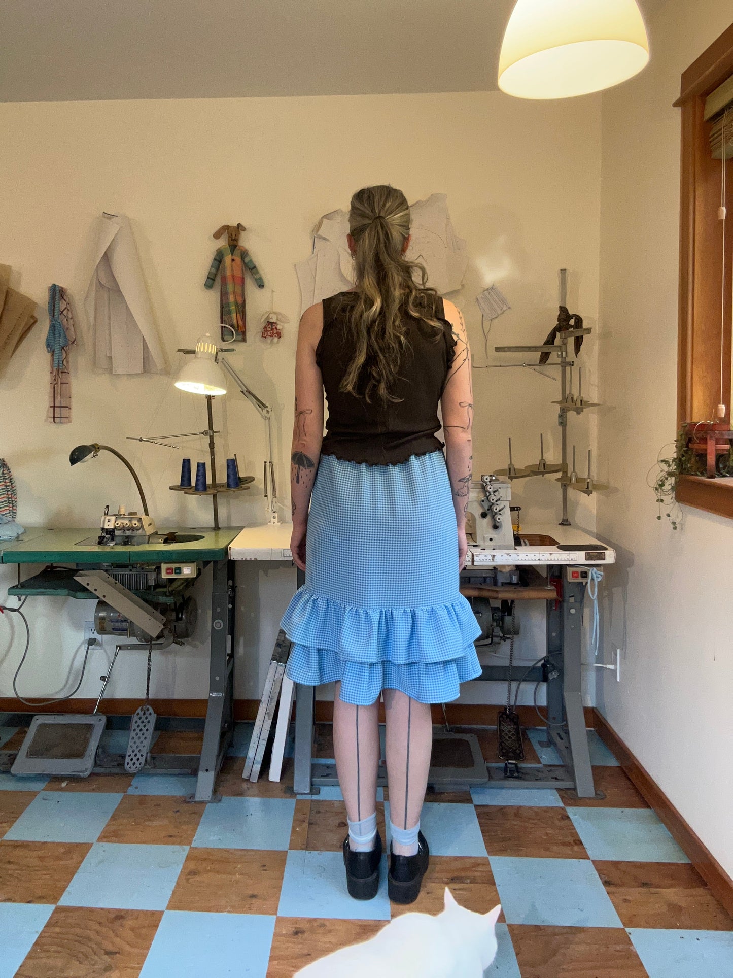 Belle Skirt - Turquoise Gingham