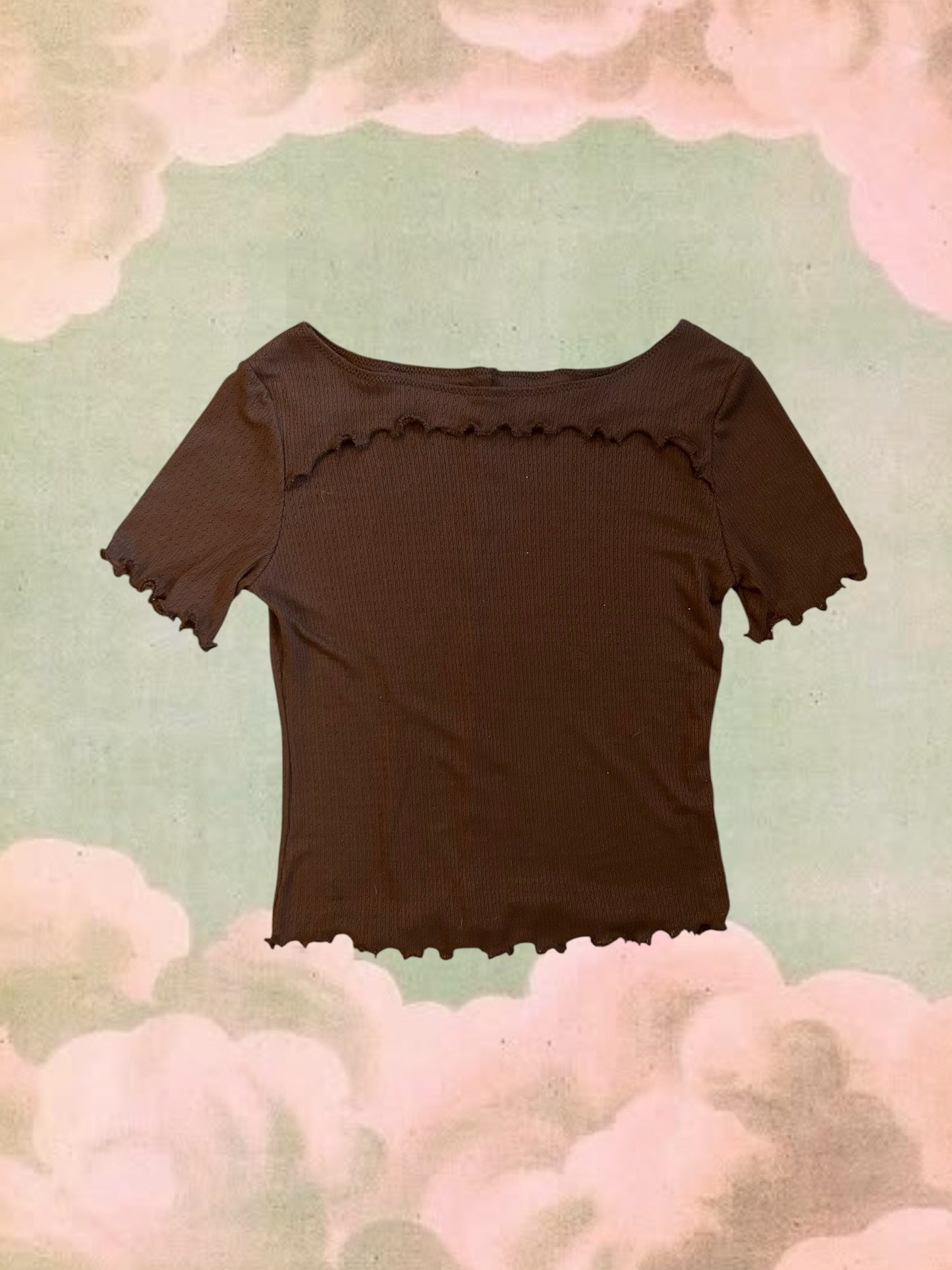 Ruffle Tee - Storm Cloud