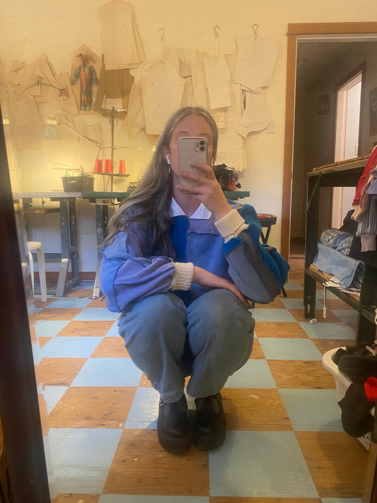 Blue Angora Bunny Sweater - Large