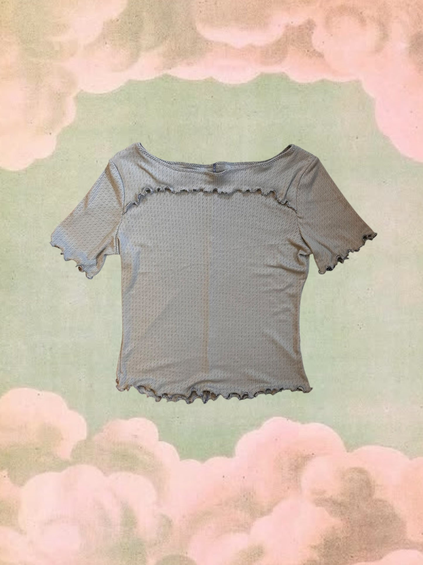 Ruffle Tee - Baby Blue Sky