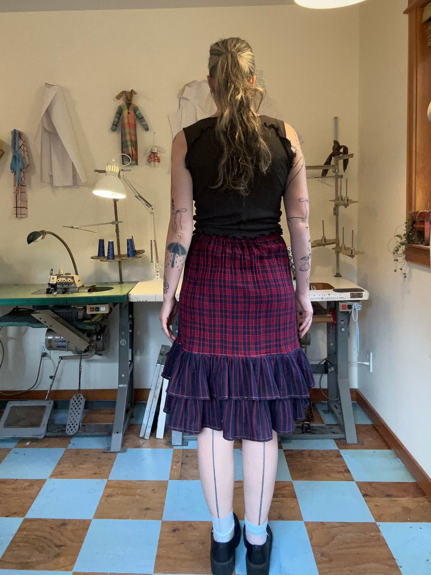 Belle Skirt - Red Plaid