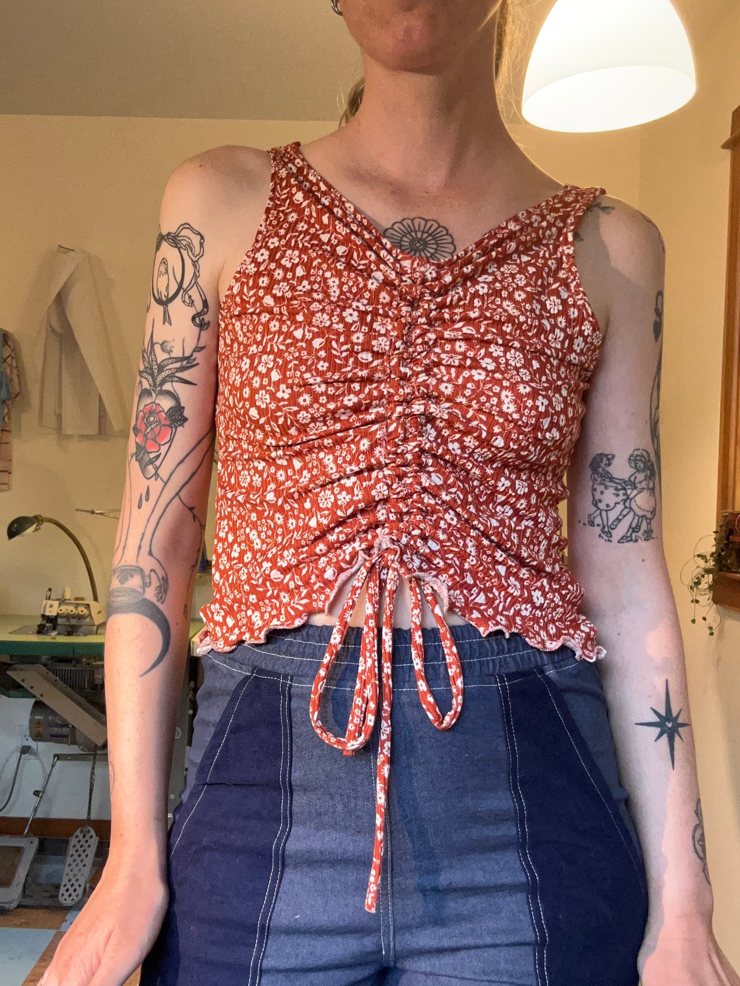 Scrunchie Tank - Coral Garden