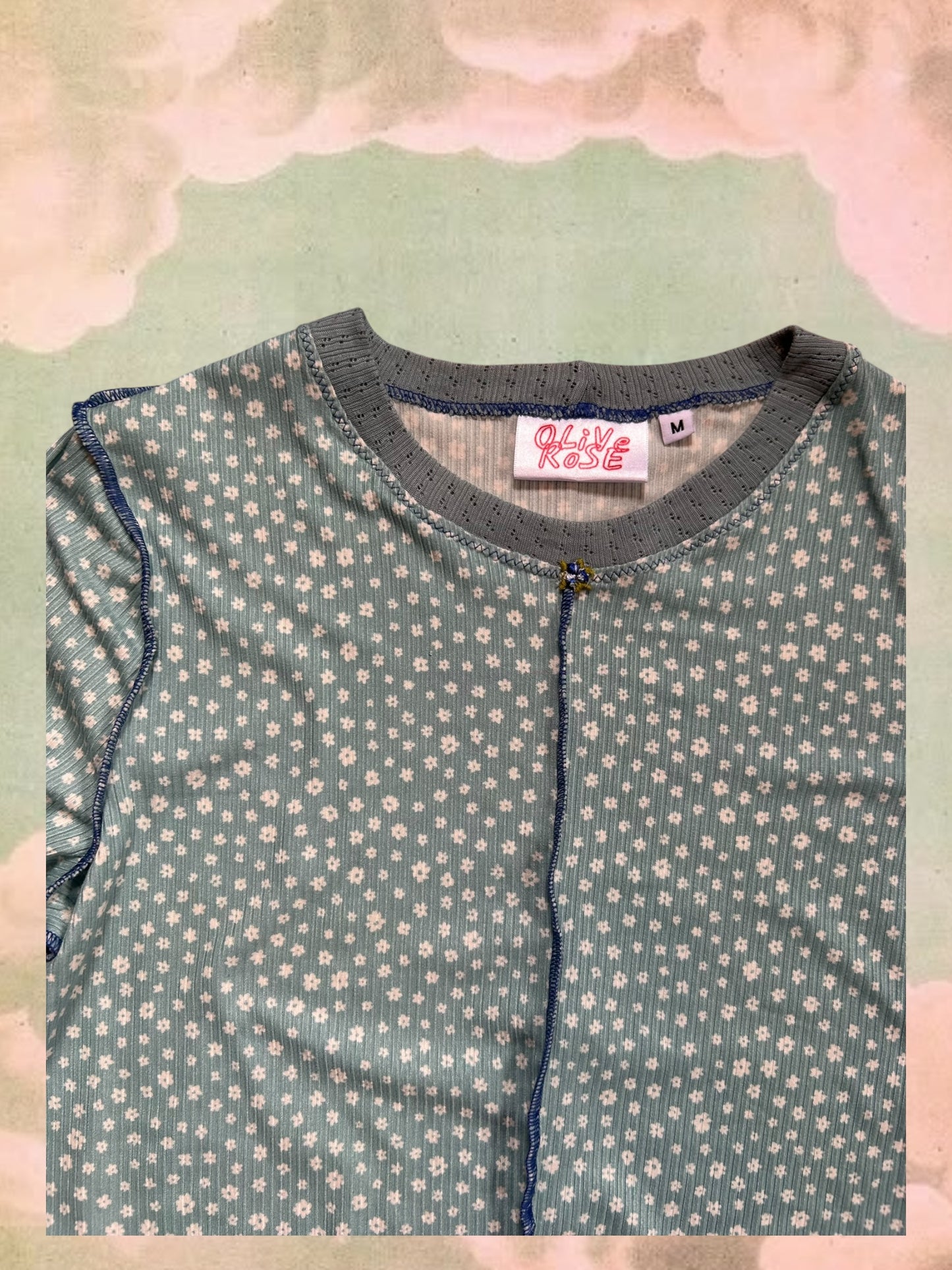 Ribbed Longsleeve - Blueberry Floral