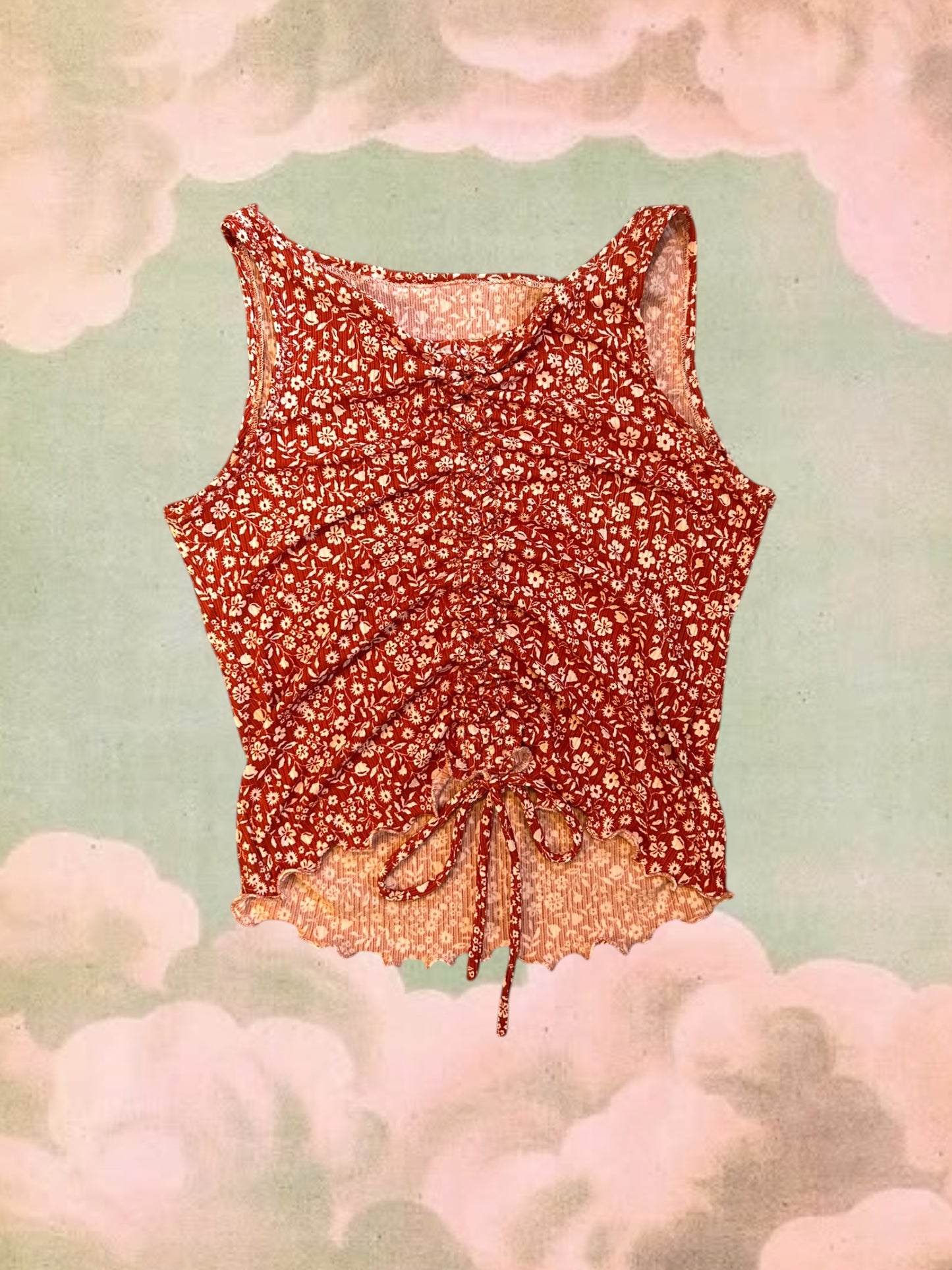 Scrunchie Tank - Coral Garden