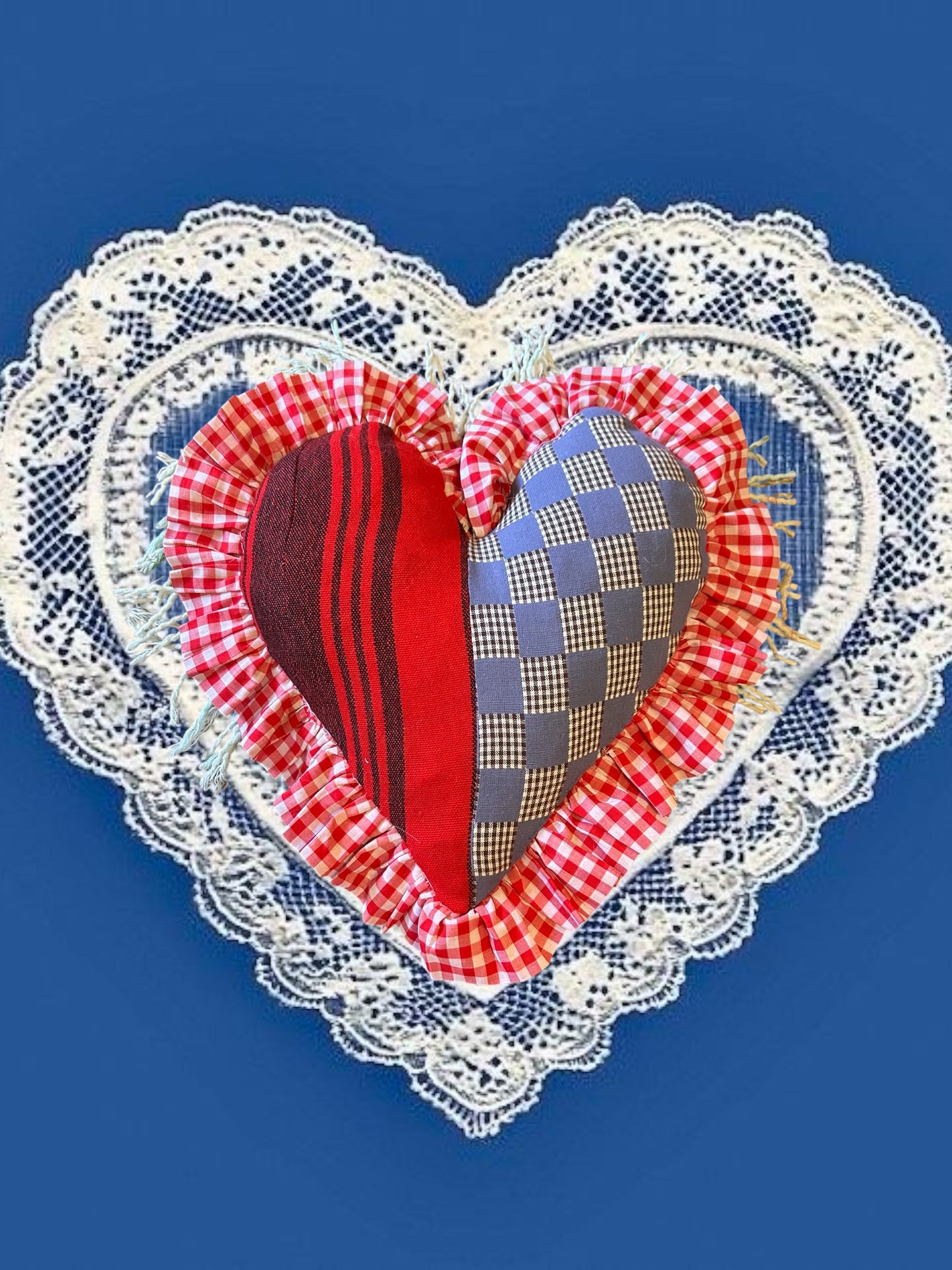 Large Patchwork Valentine Pillow