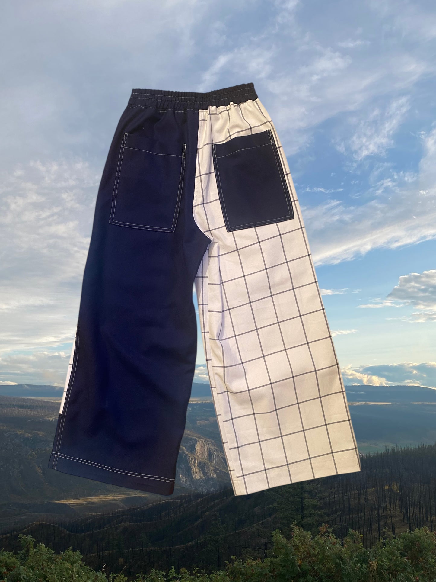 Plaid & Wool Patchwork Pants - Small