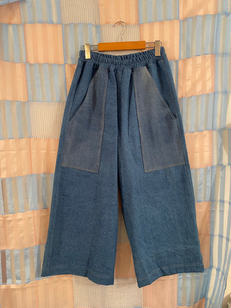 Denim Patchwork Pants - Medium