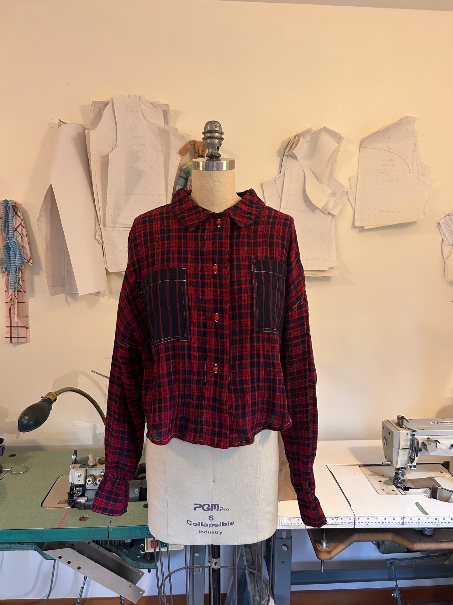 Trapeze Shirt - Red Plaid