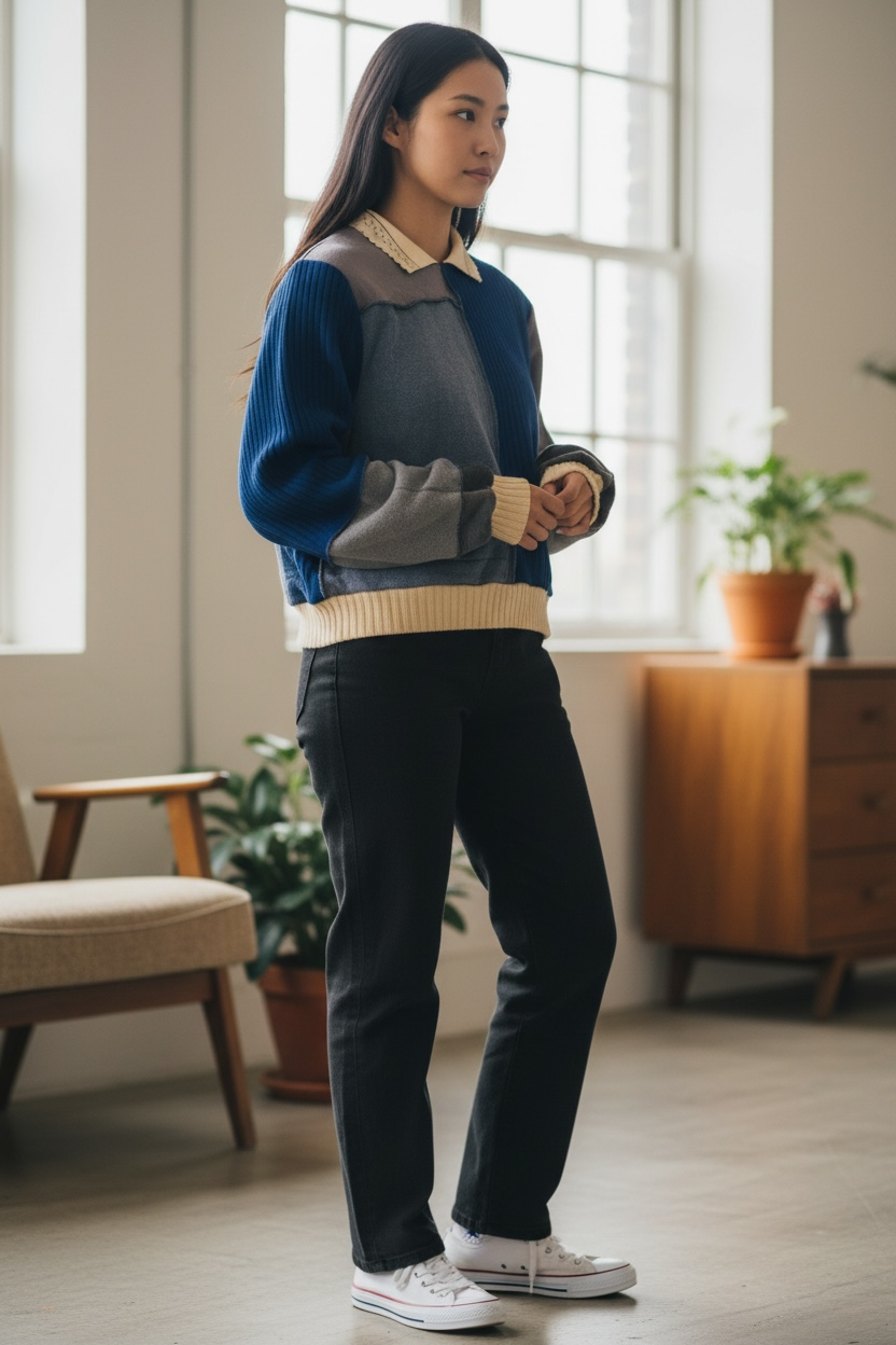Blue Angora Bunny Sweater - Large