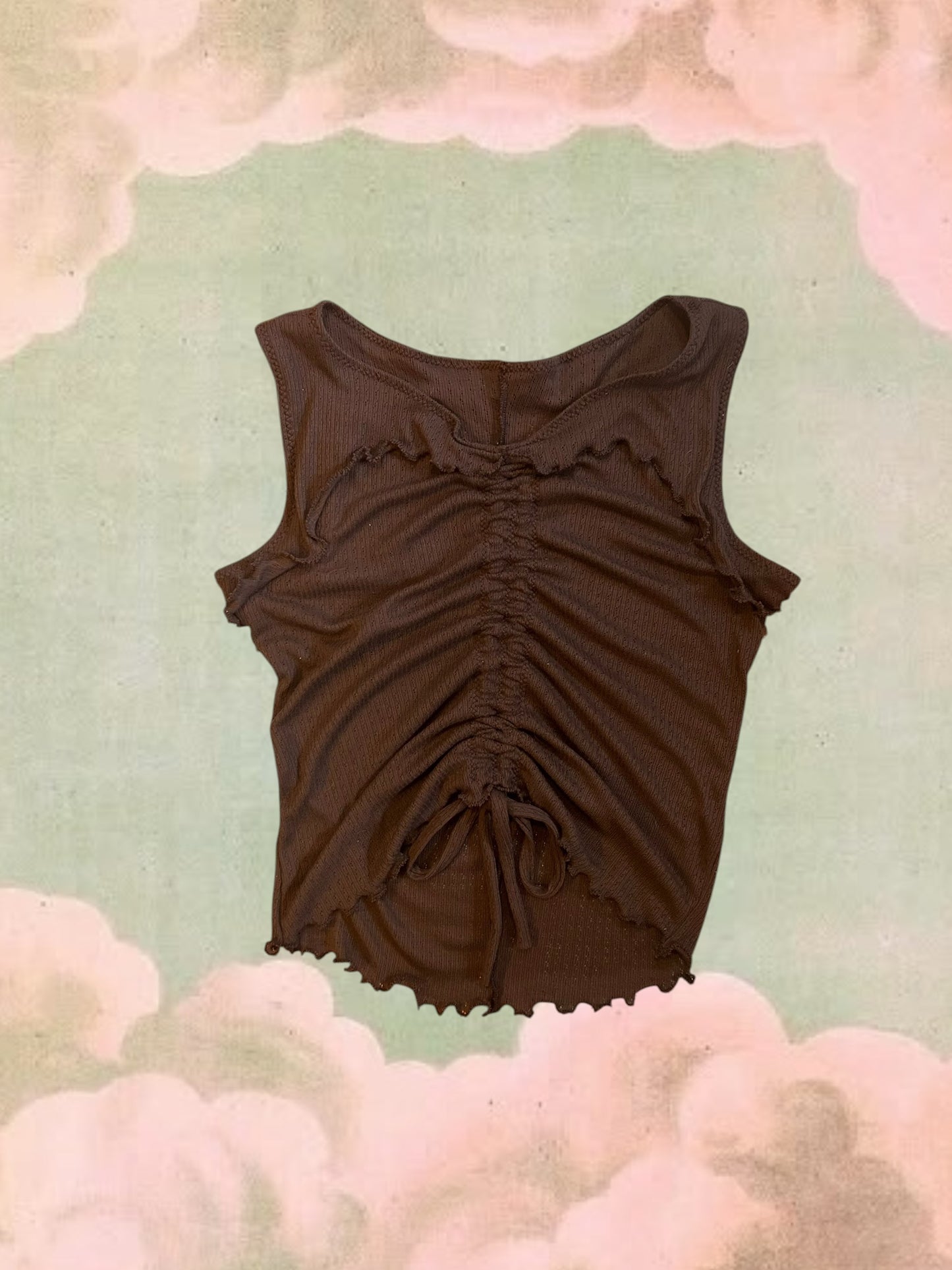 Ruffle Tank - Storm Cloud