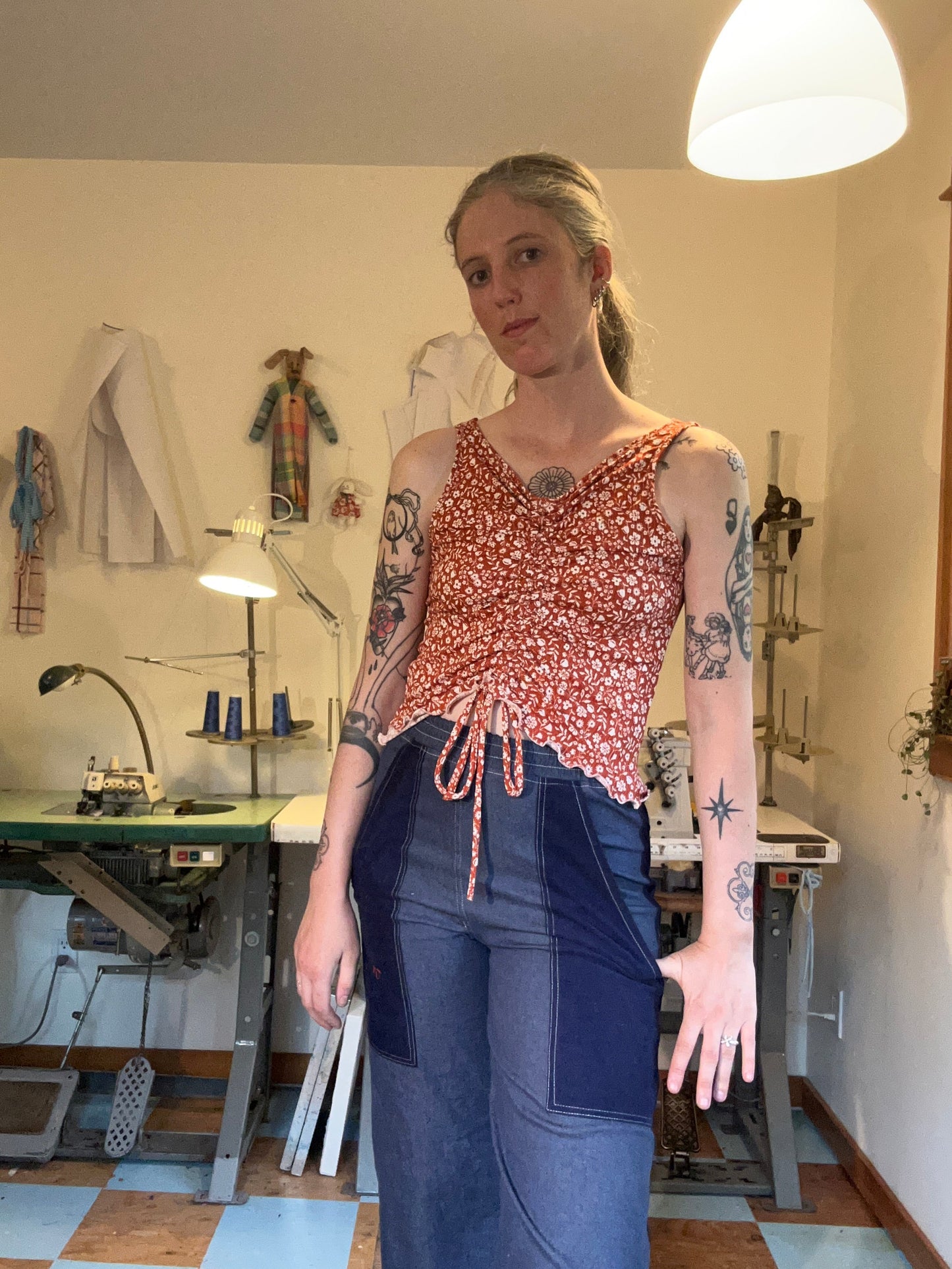 Scrunchie Tank - Coral Garden