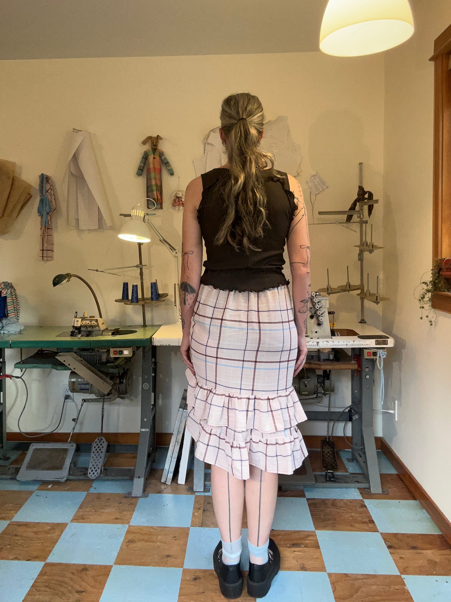 Belle Skirt - Pink Plaid