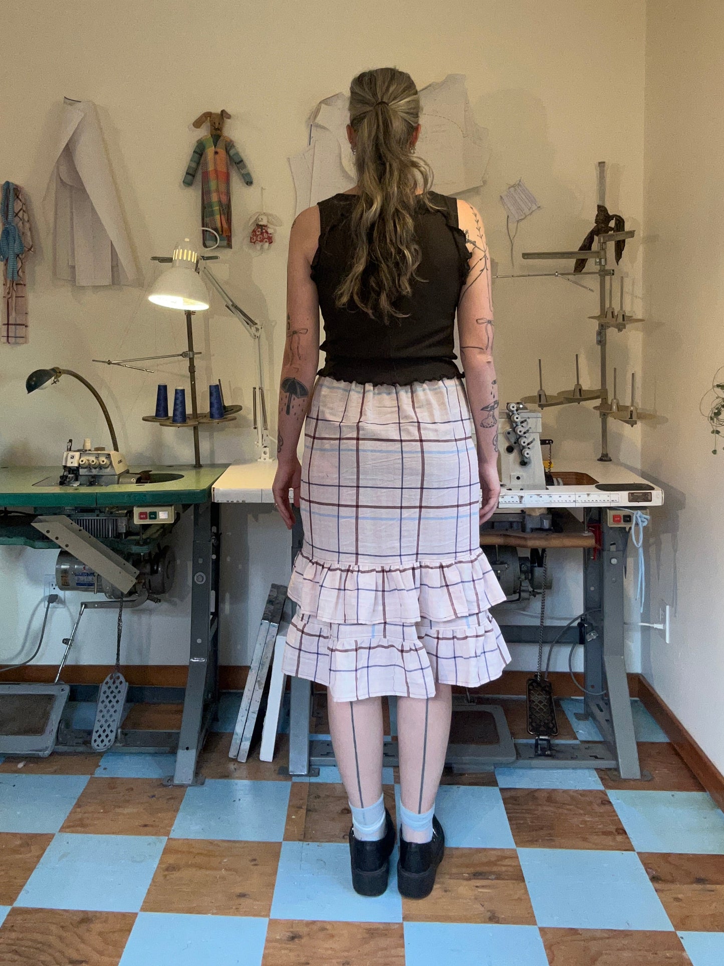 Belle Skirt - Pink Plaid
