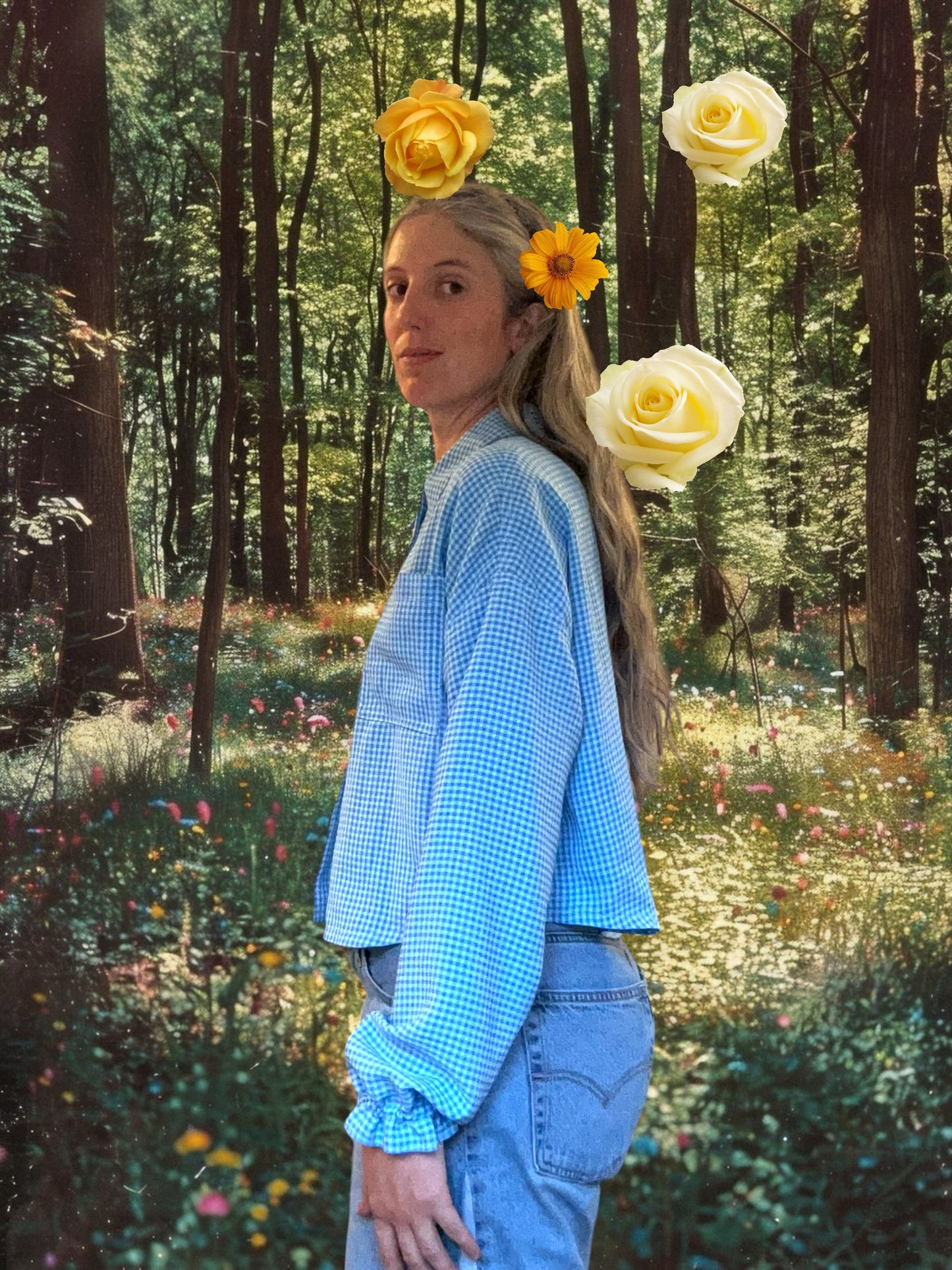 Trapeze Shirt - Turquoise Gingham