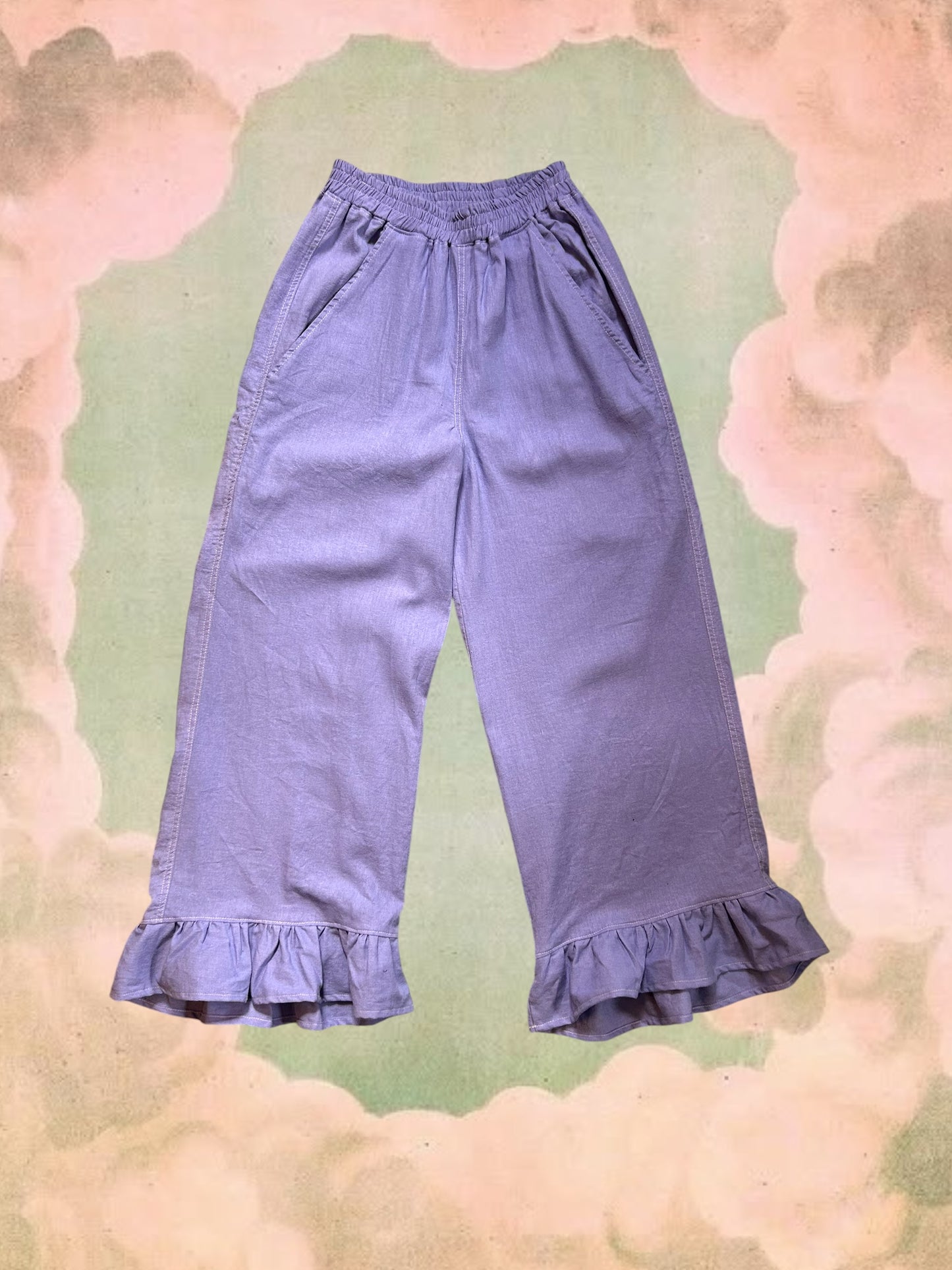Harlequin Pants - Periwinkle Linen